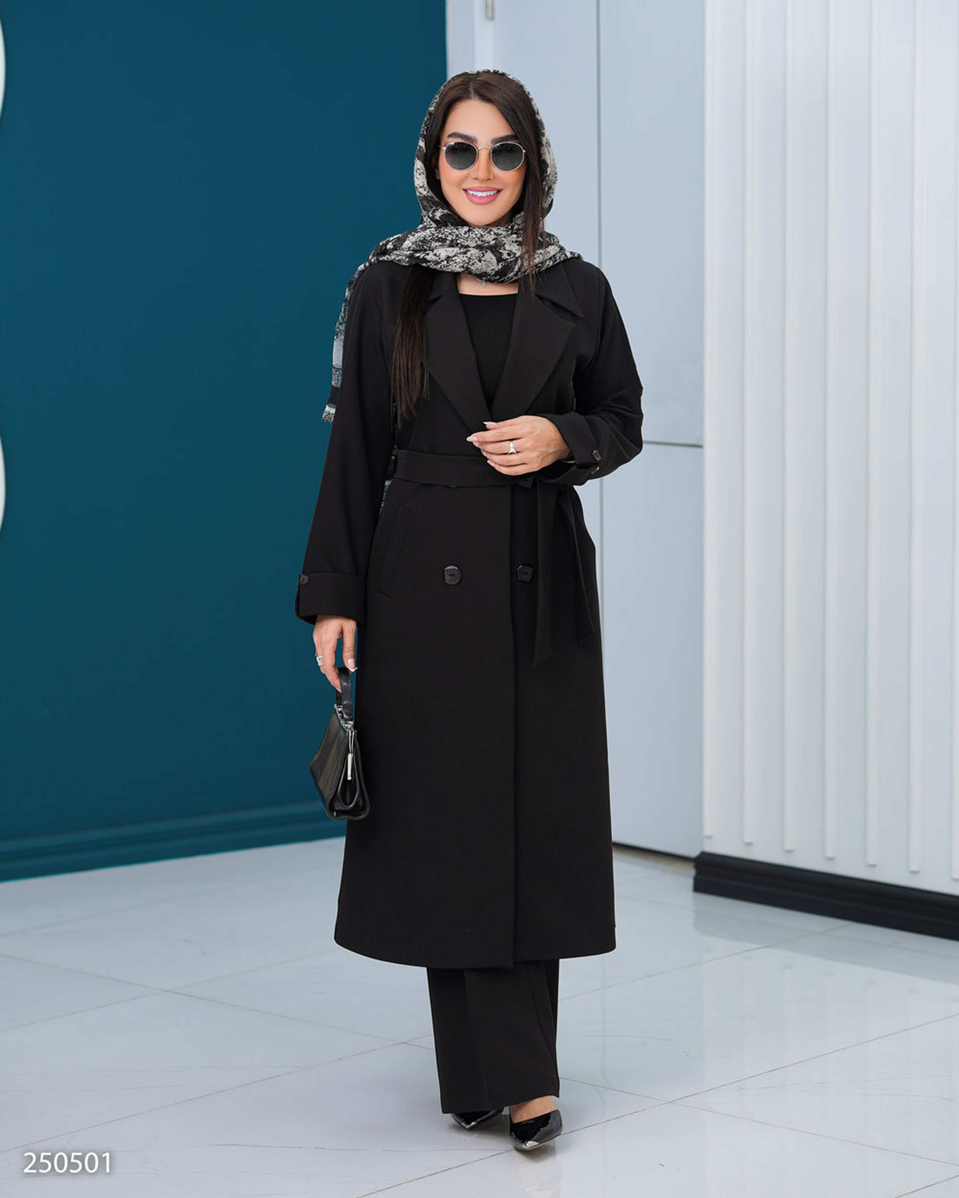 مانتو زنانه مشکی السانا Elsana مدل نلینا کد 2505