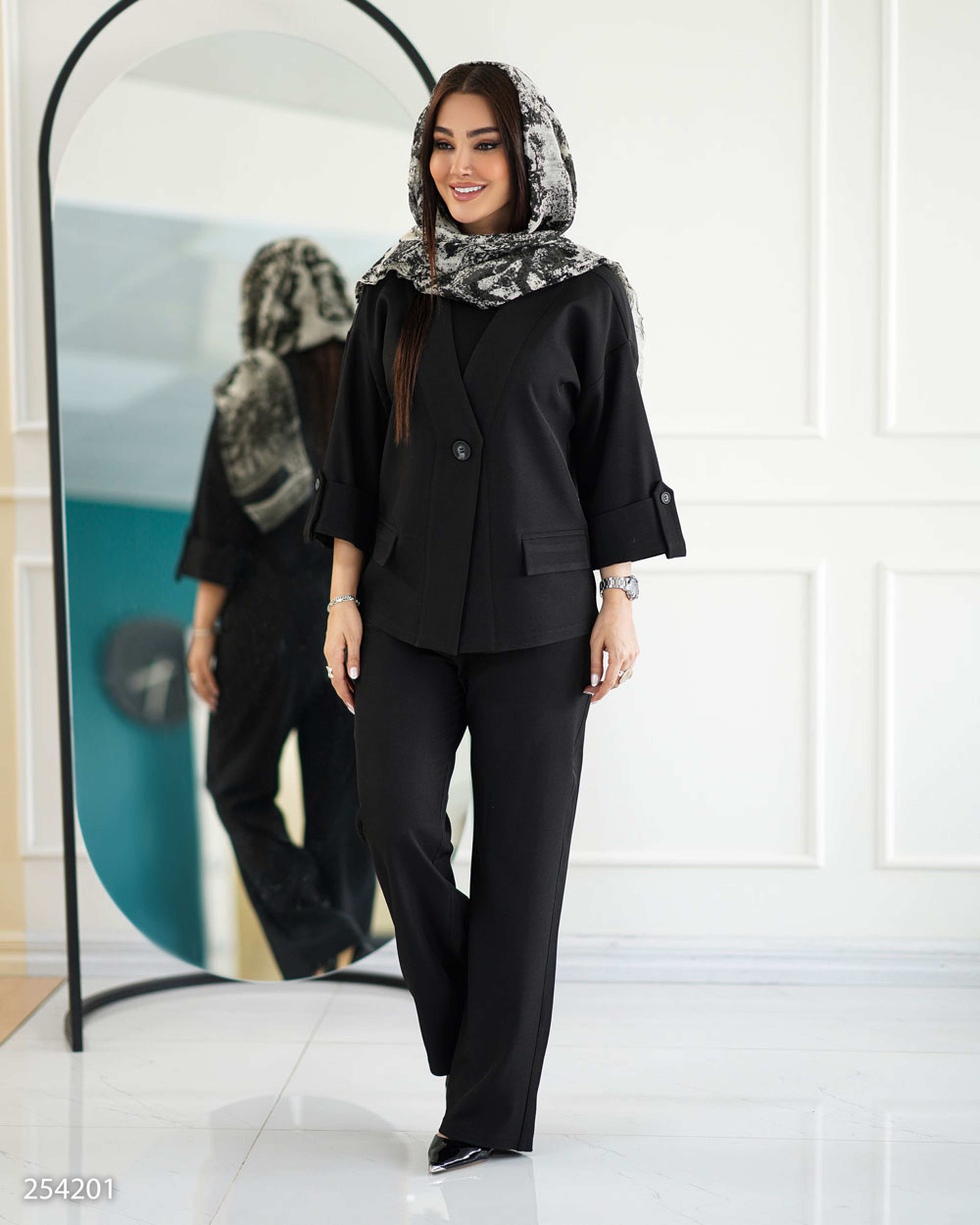 ست کت و شلوار زنانه مشکی السانا Elsana مدل همراز کد 2542