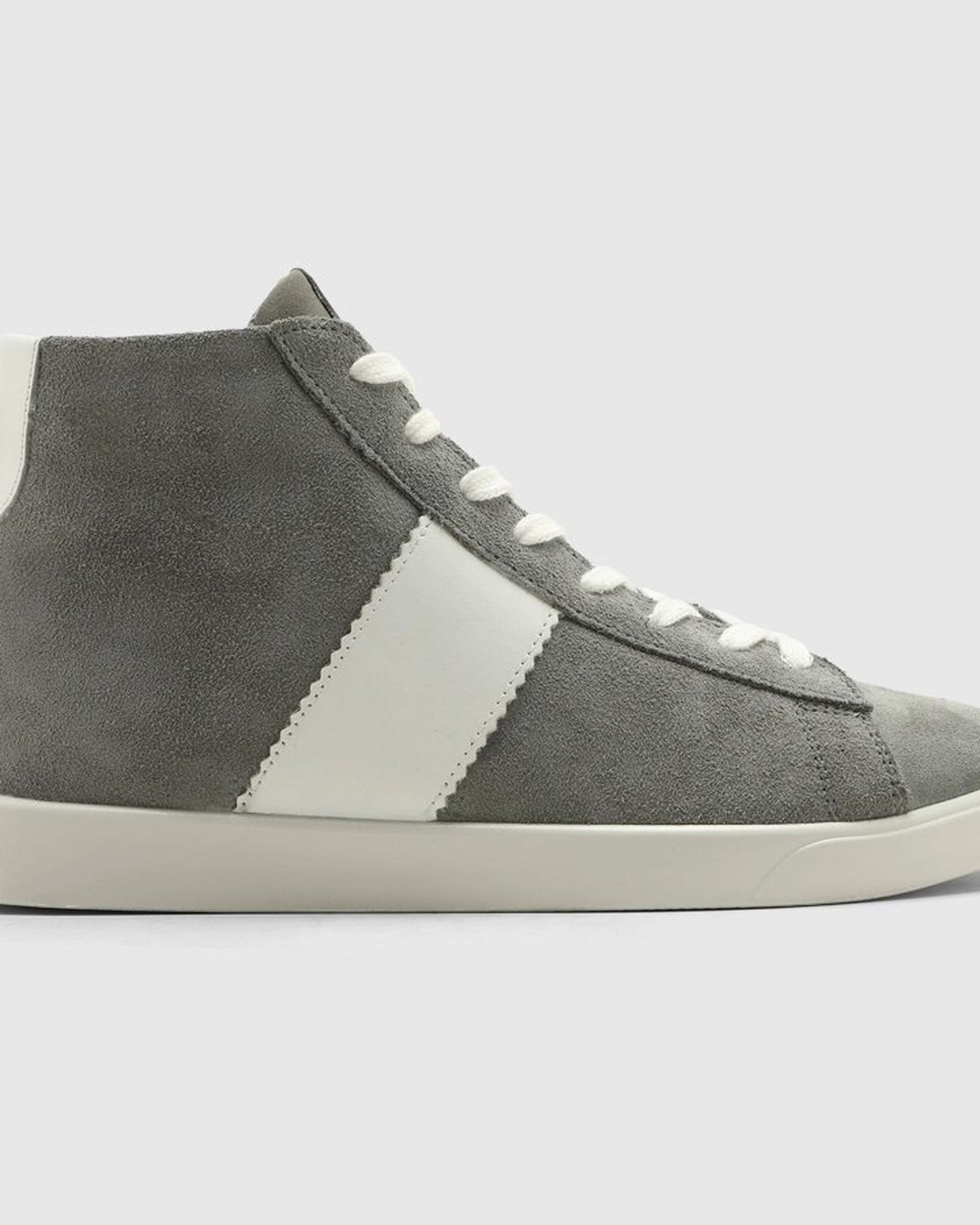 نیم بوت پاشنه بلند چرم طبیعی زنانه ناپا جیر اشبالت طوسی سفید اورز Orez مدل MIA SNEAKER BOOT کد WCB160