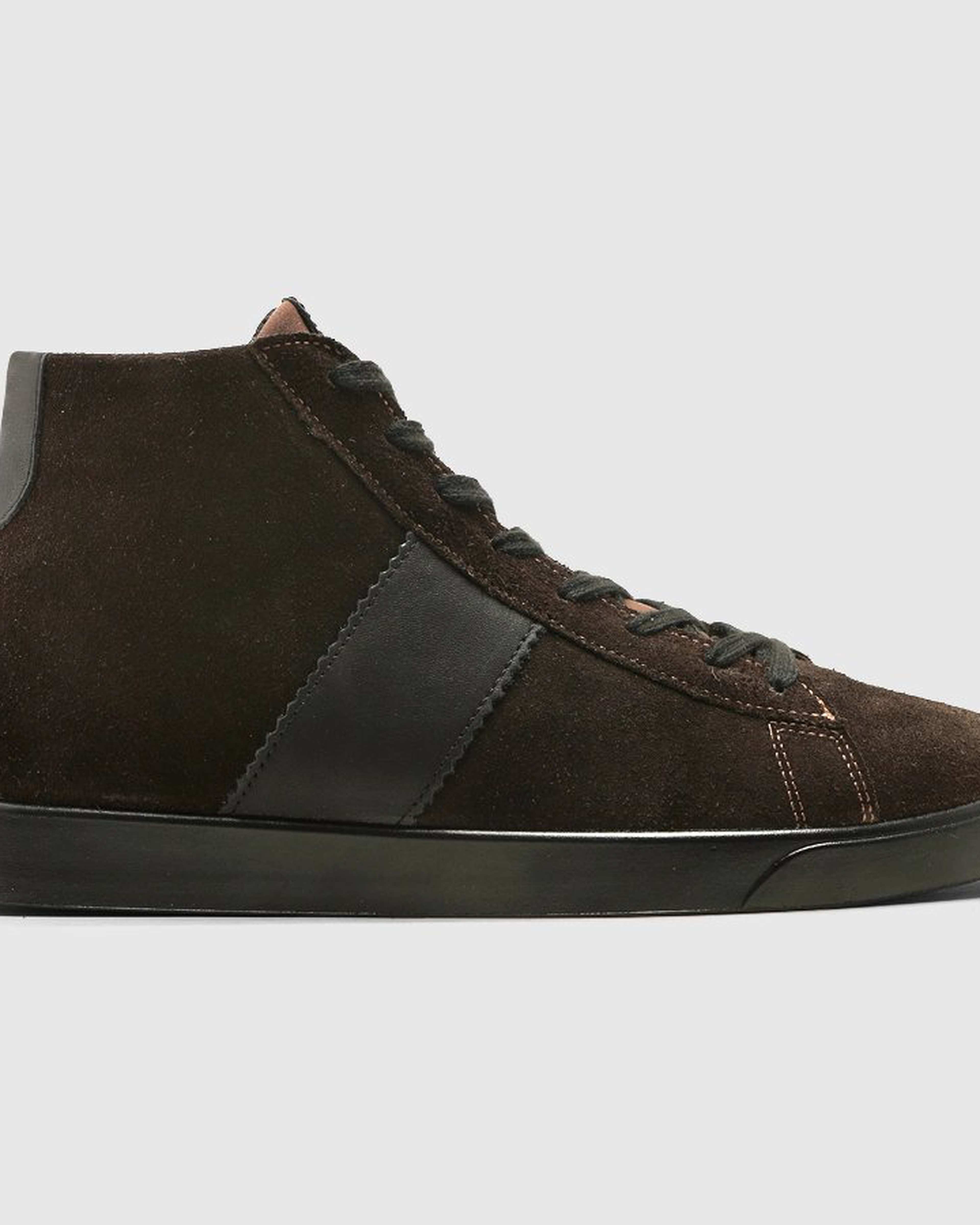 نیم بوت پاشنه بلند چرم طبیعی زنانه ناپا جیر اشبالت قهوه ای مشکی اورز Orez مدل MIA SNEAKER BOOT کد WCB160