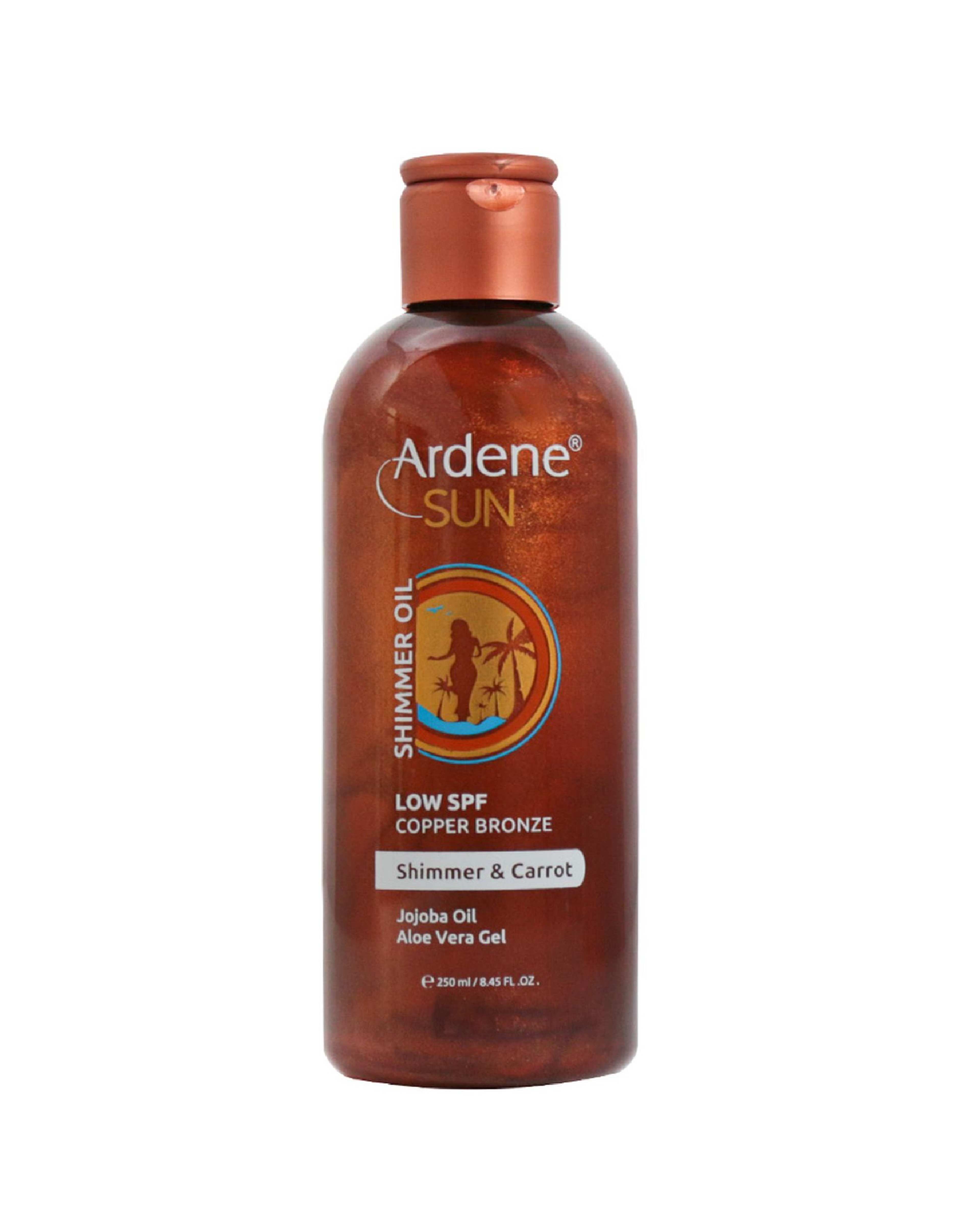 روغن آفتاب برنزه و درخشان کننده آردن سان Ardene Sun حاوی اکلیل و عصاره هویج رنگ برنز مسی