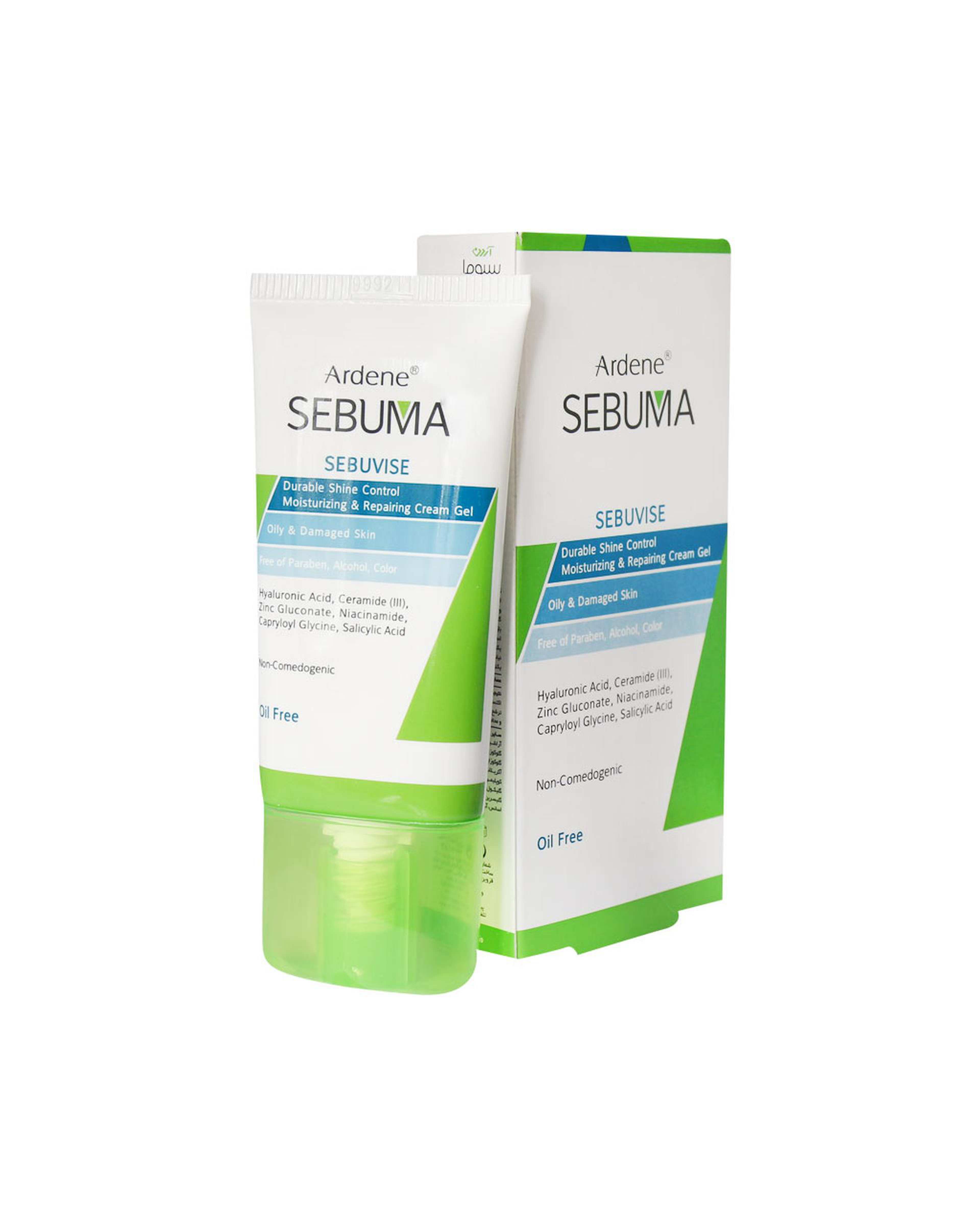 کرم ژل مرطوب کننده و ترمیم کننده آردن Ardene سری Sebuma مدل Sebuvise مناسب پوست چرب و آسیب دیده 40ml