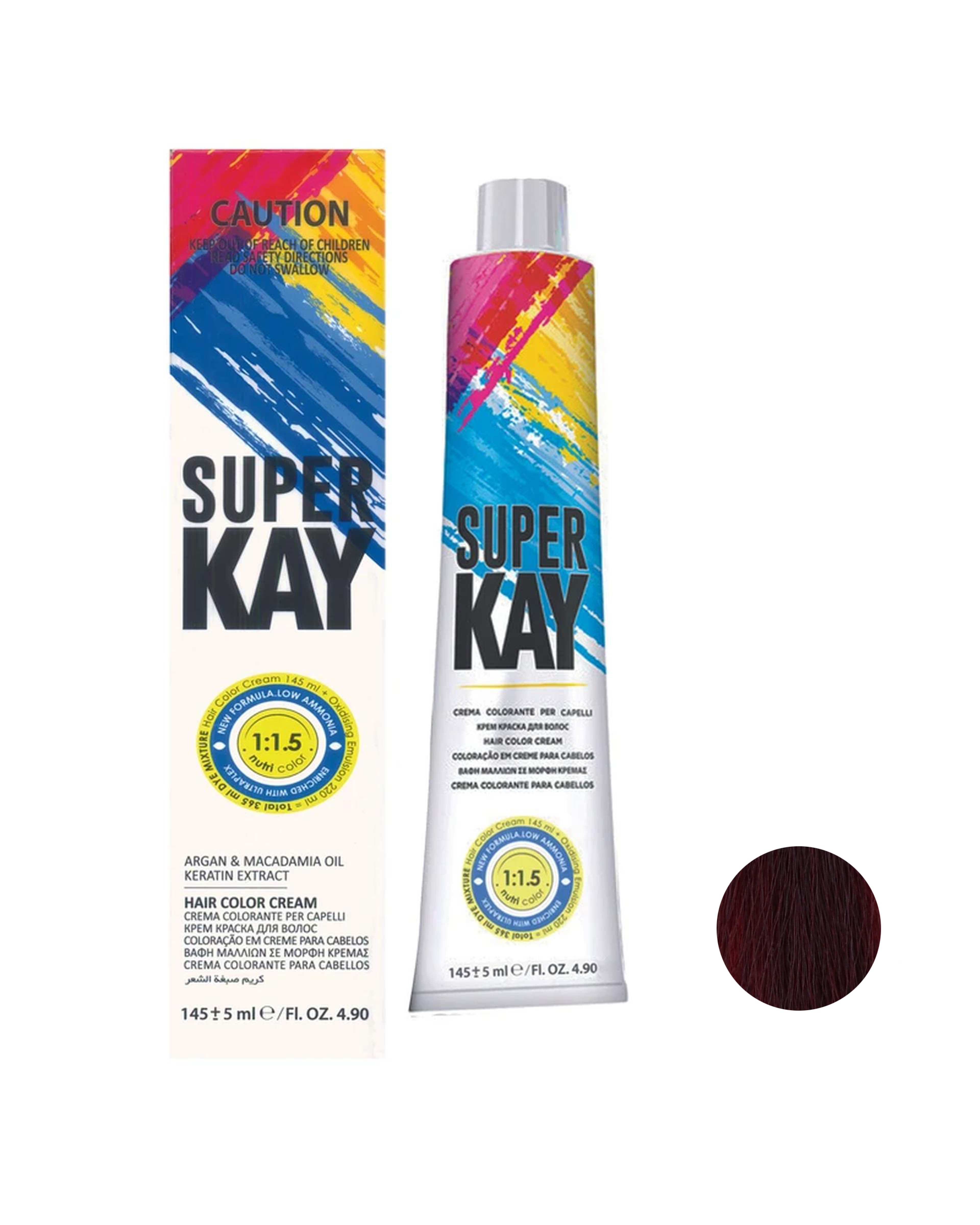 رنگ مو شرابی تیره سوپر کی Super Kay شماره 4.20 حجم 145ml