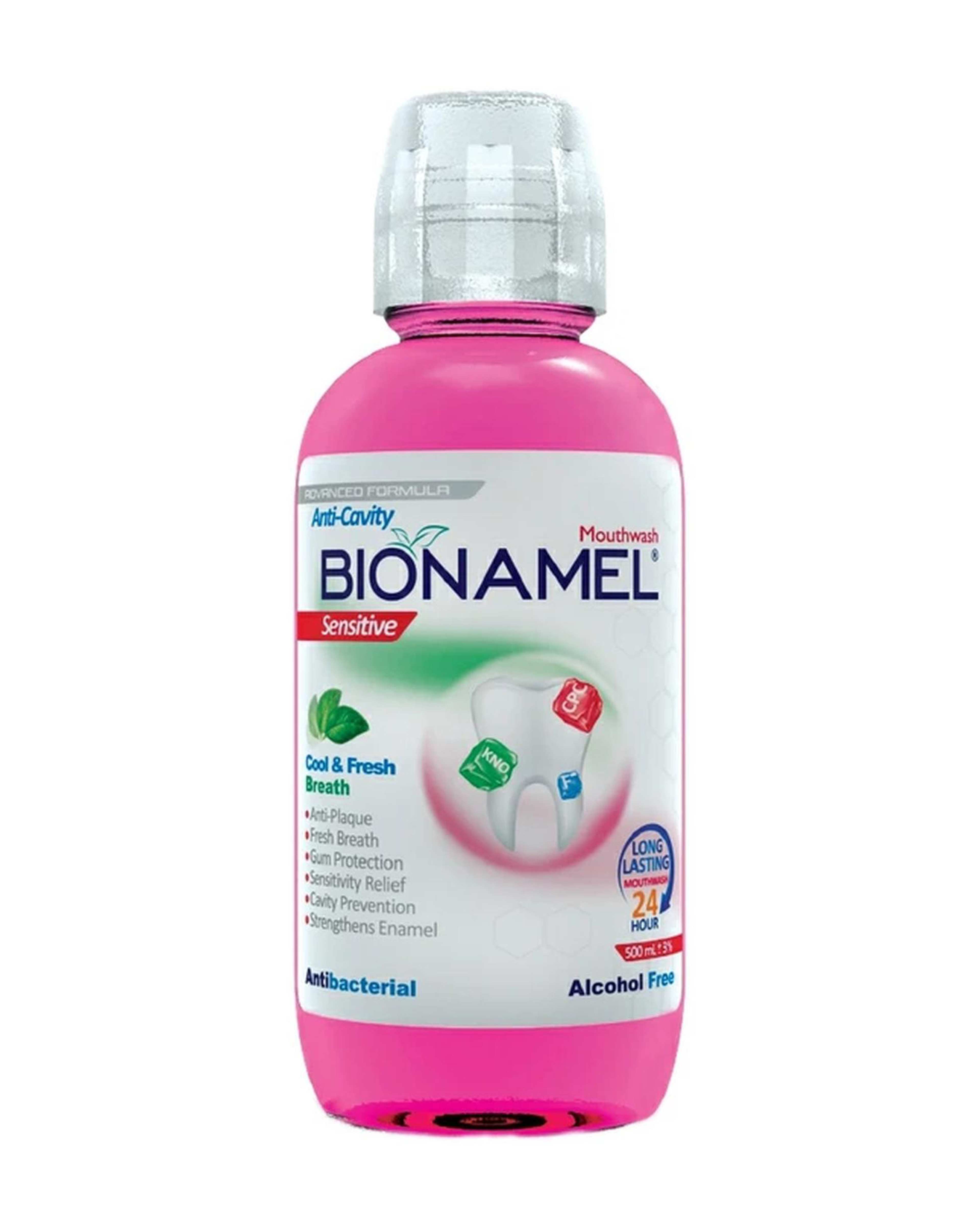 دهانشویه لثه و دندان بایونمل Bionamel مدل Sensitive مناسب لثه و دندان حساس حجم 500ml