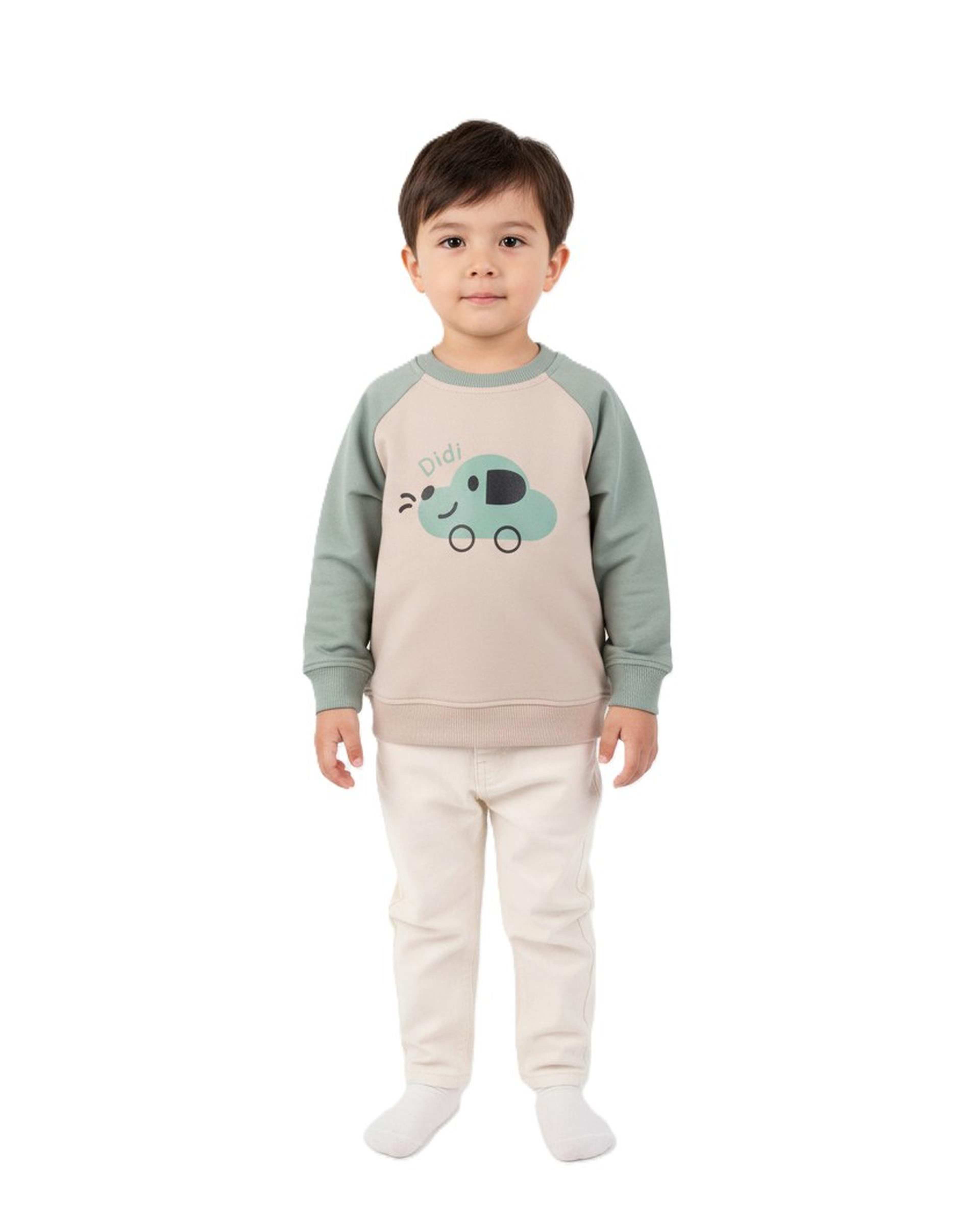سویشرت پسرانه نوزادی سبز مرینو Merino مدل DIDI کد 1830