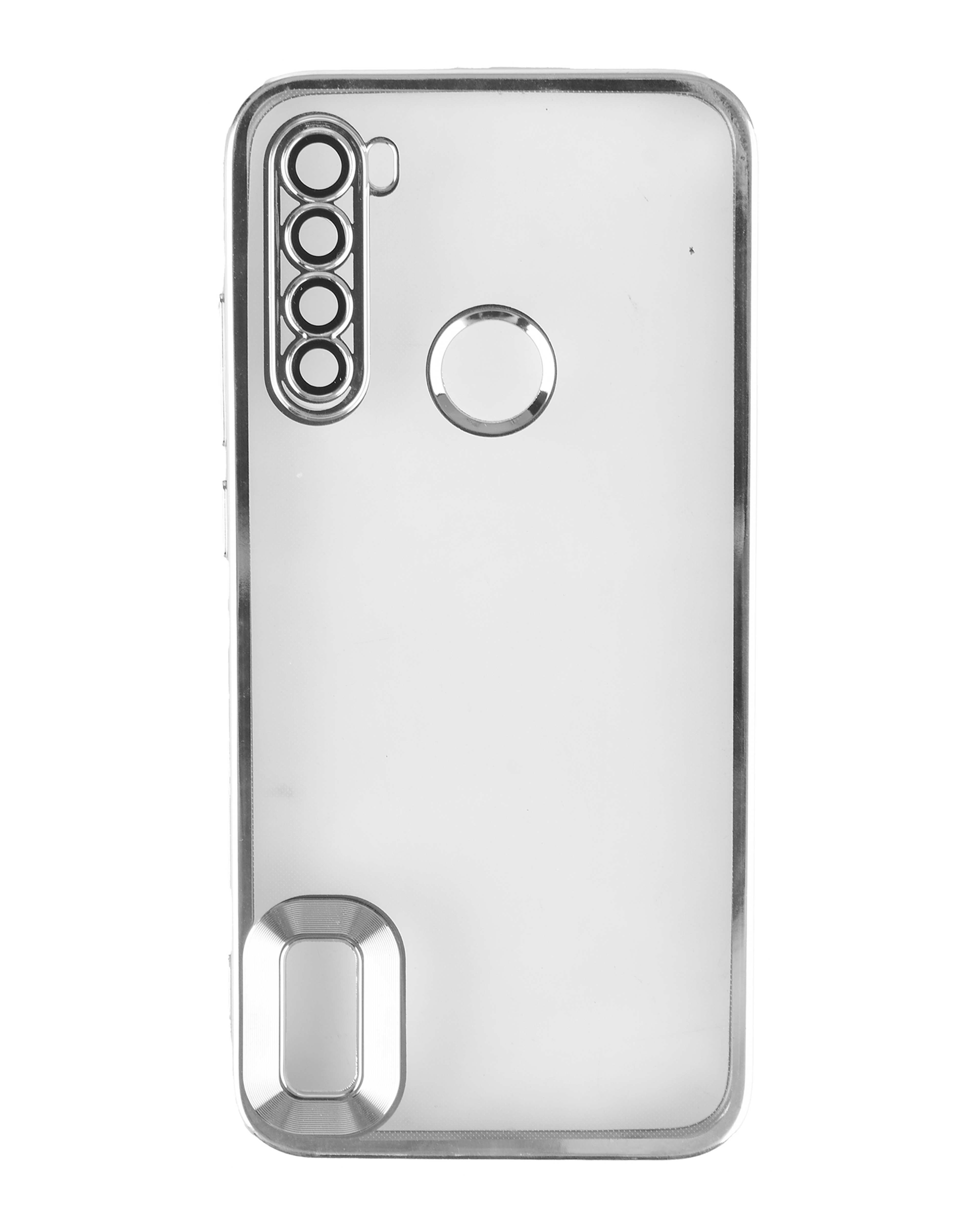 قاب گوشی شیائومی Note 8 ژله ای شفاف طرح الکتروپلیتینگ نقره ای