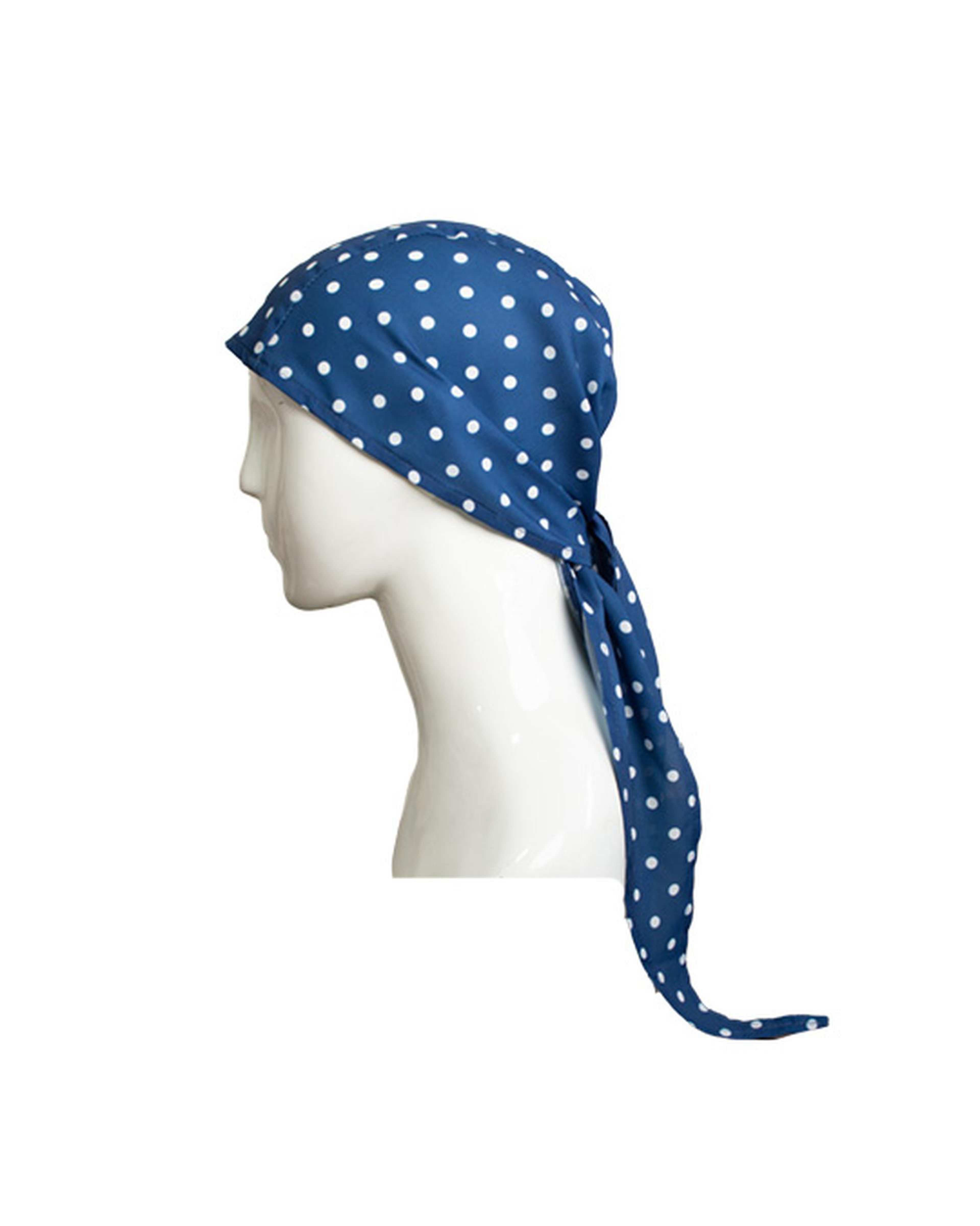 دستمال سر زنانه خال خالی سرمه ای تارتن Tartan کد 11024534