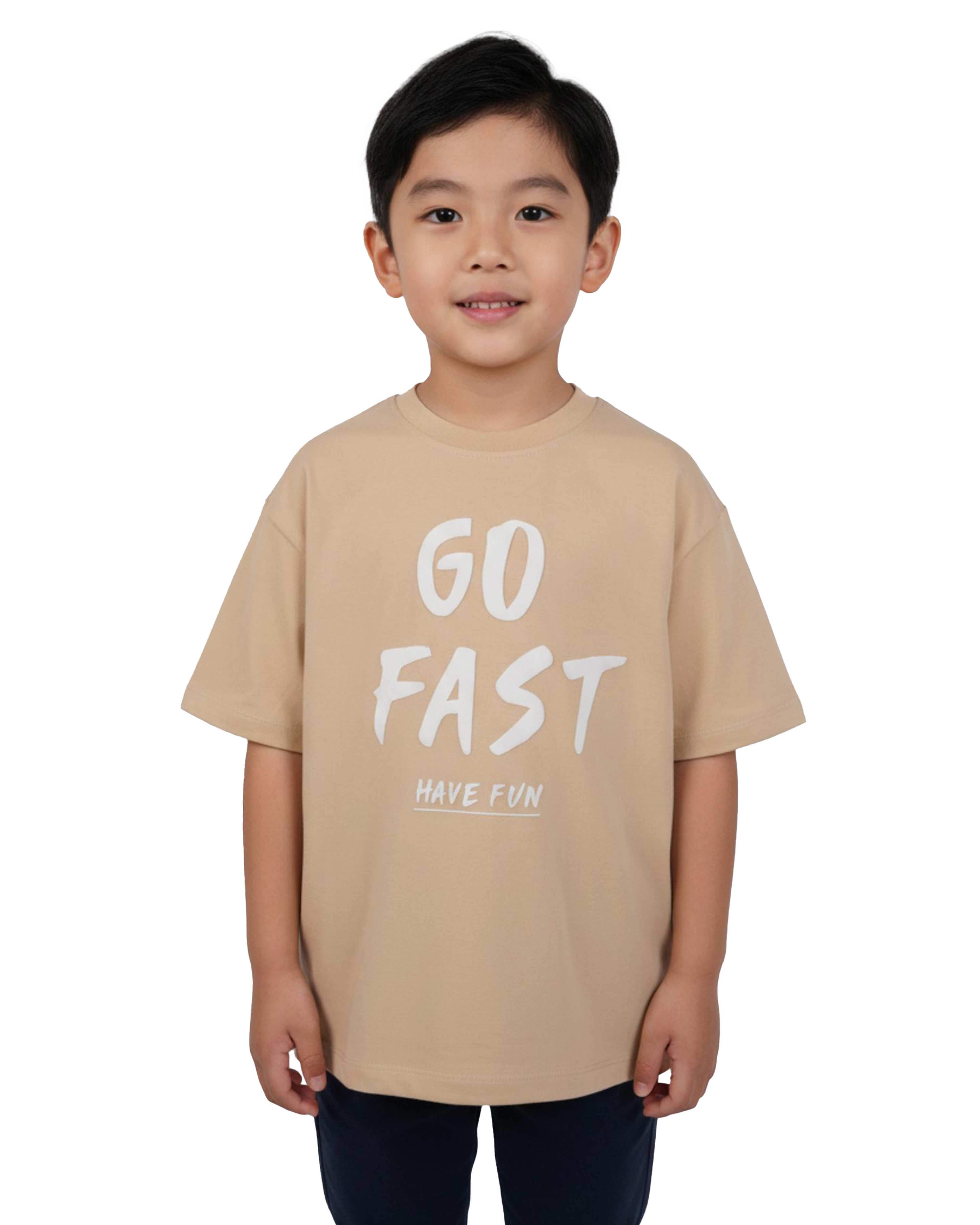 تیشرت پسرانه کرم مرینو Merino طرح FAST کد 1888