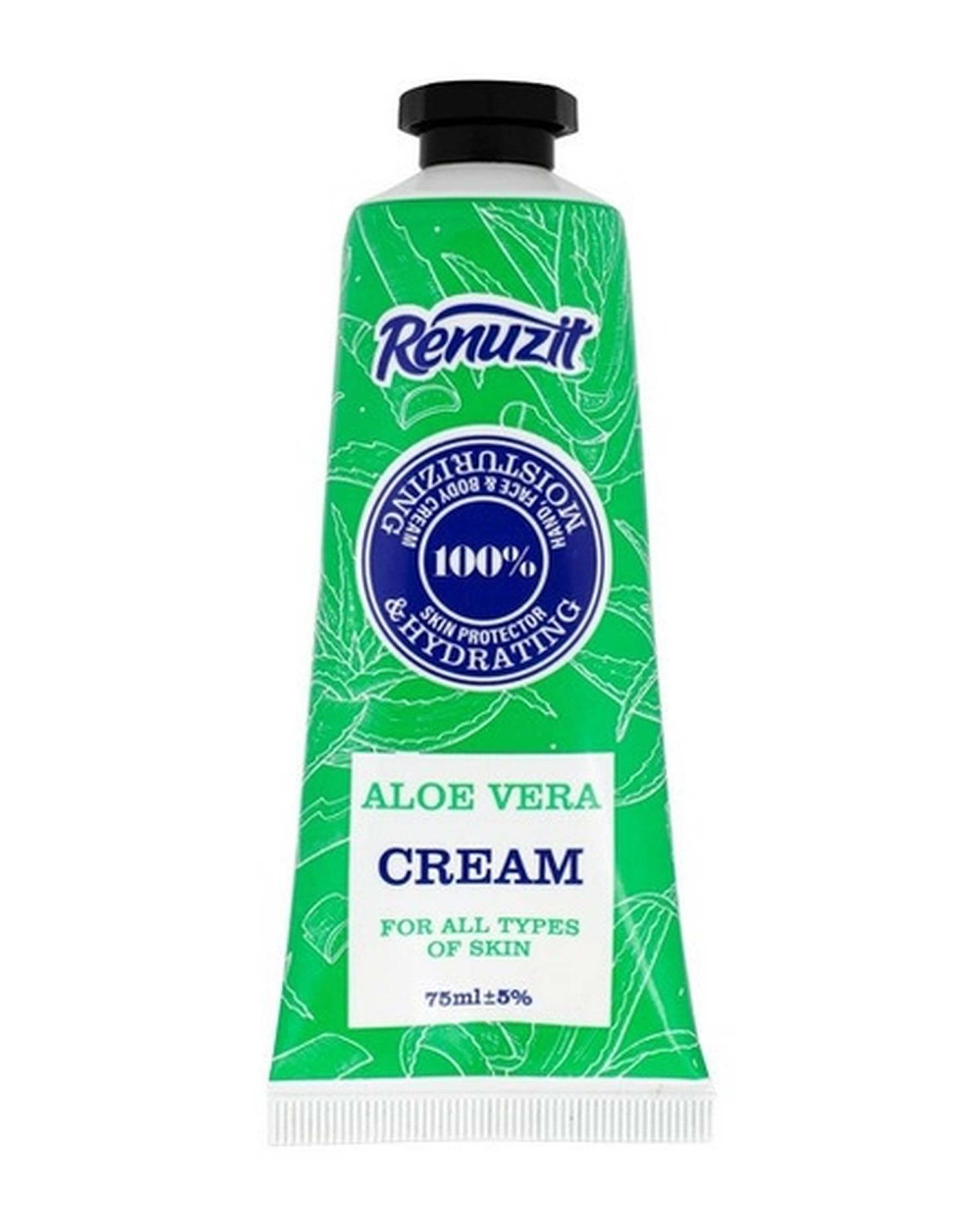 کرم مرطوب کننده و آبرسان صورت و بدن تیوپی رینوزیت Renuzit حاوی عصاره آلوئه ورا حجم 75ml