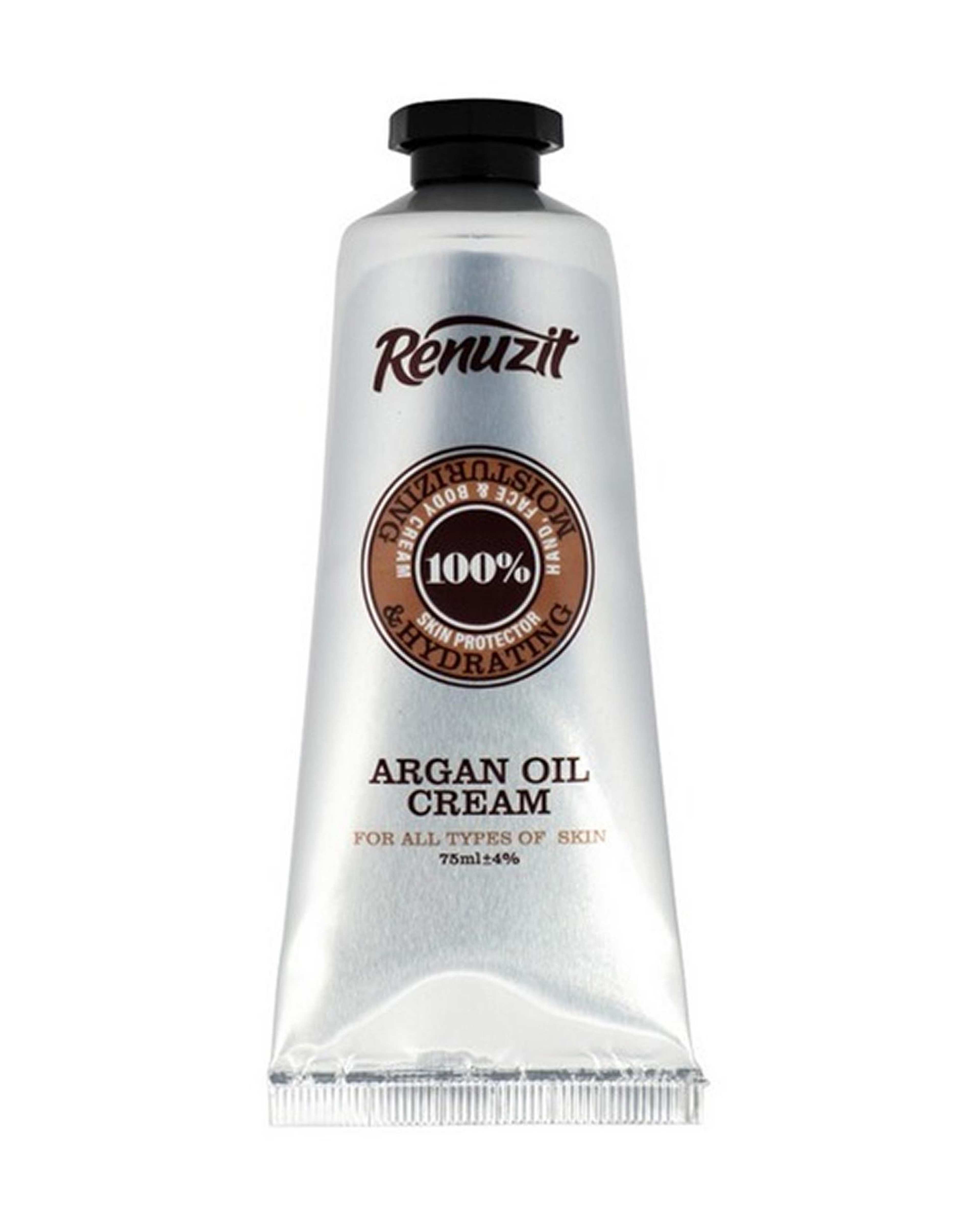 کرم مرطوب کننده و آبرسان صورت و بدن تیوپی رینوزیت Renuzit حاوی روغن آرگان حجم 75ml