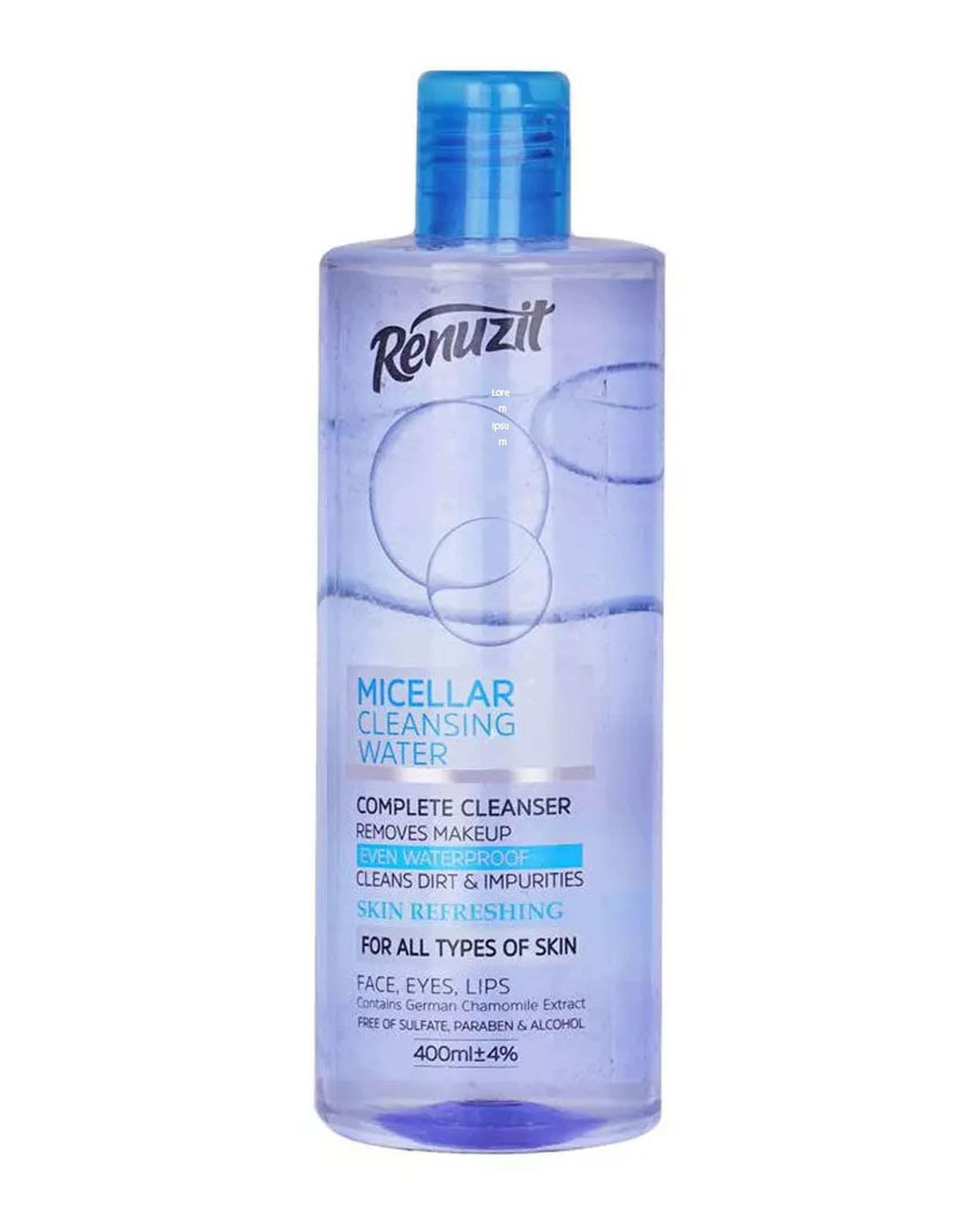 محلول پاک کننده آرایش چشم و صورت رینوزیت Renuzit مناسب انواع پوست 400ml