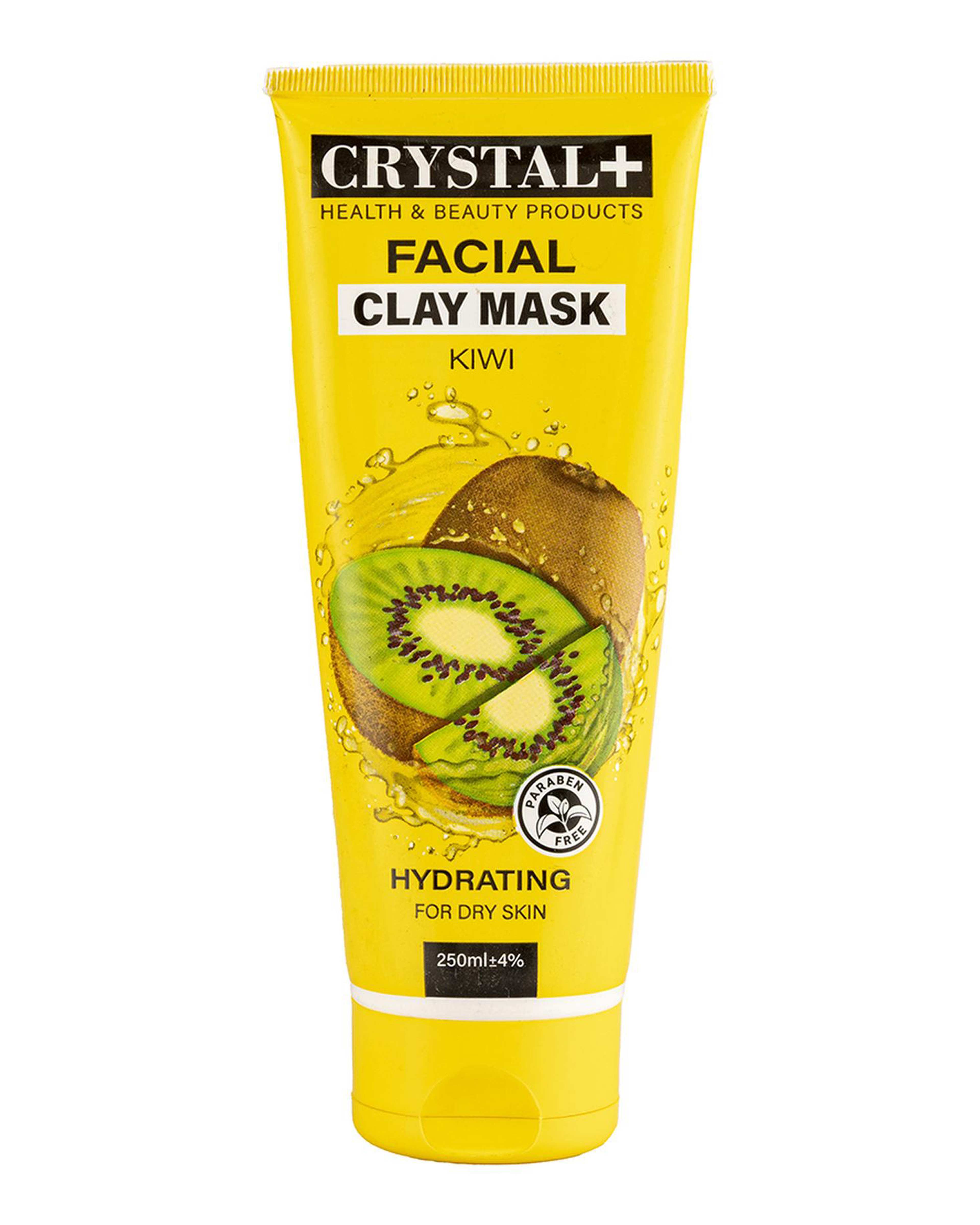 ماسک صورت کریستال Crystal مناسب پوست خشک حاوی خاک رس و عصاره کیوی 250ml
