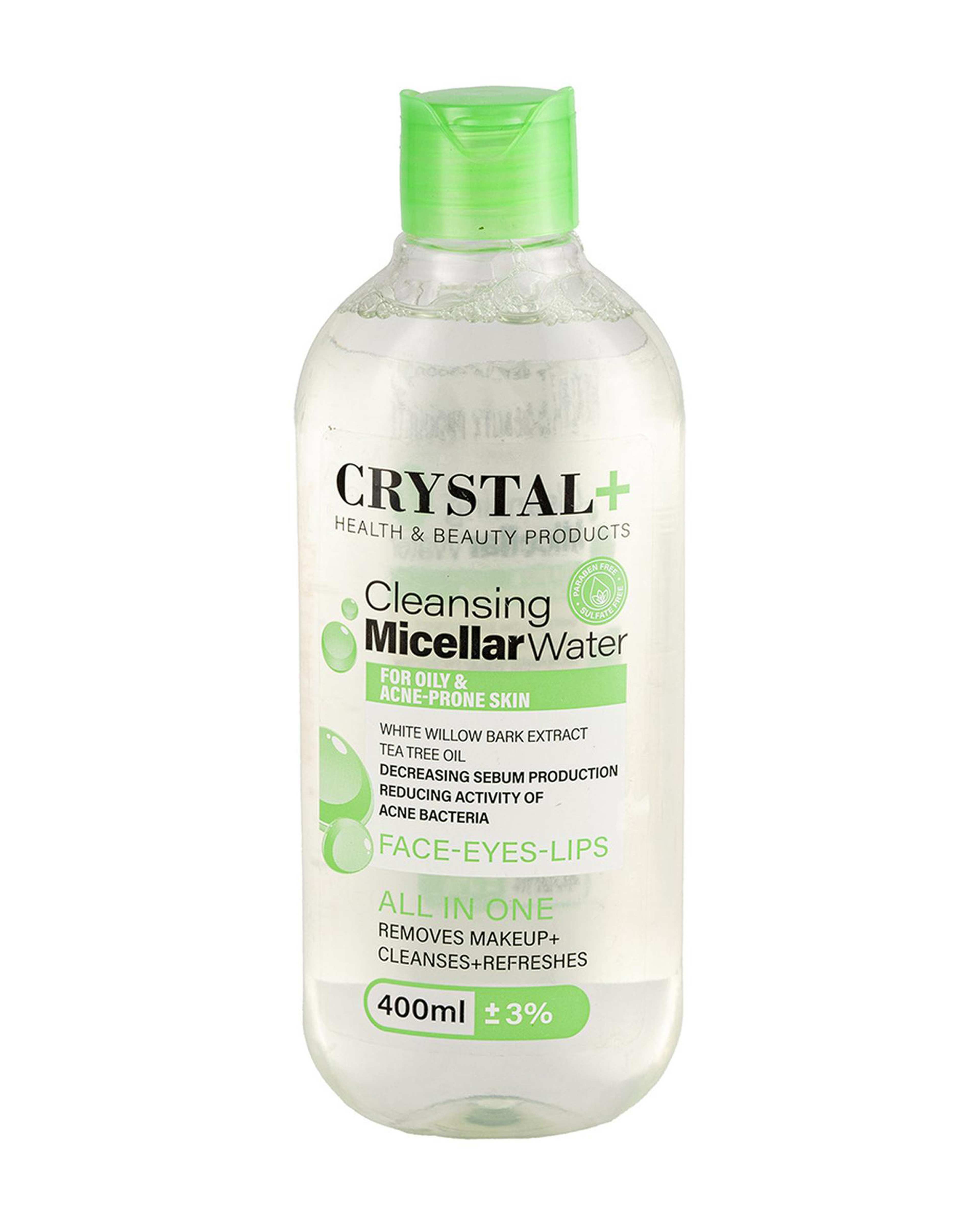 میسلار واتر چشم و صورت کریستال Crystal مناسب پوست چرب و مستعد جوش 400ml