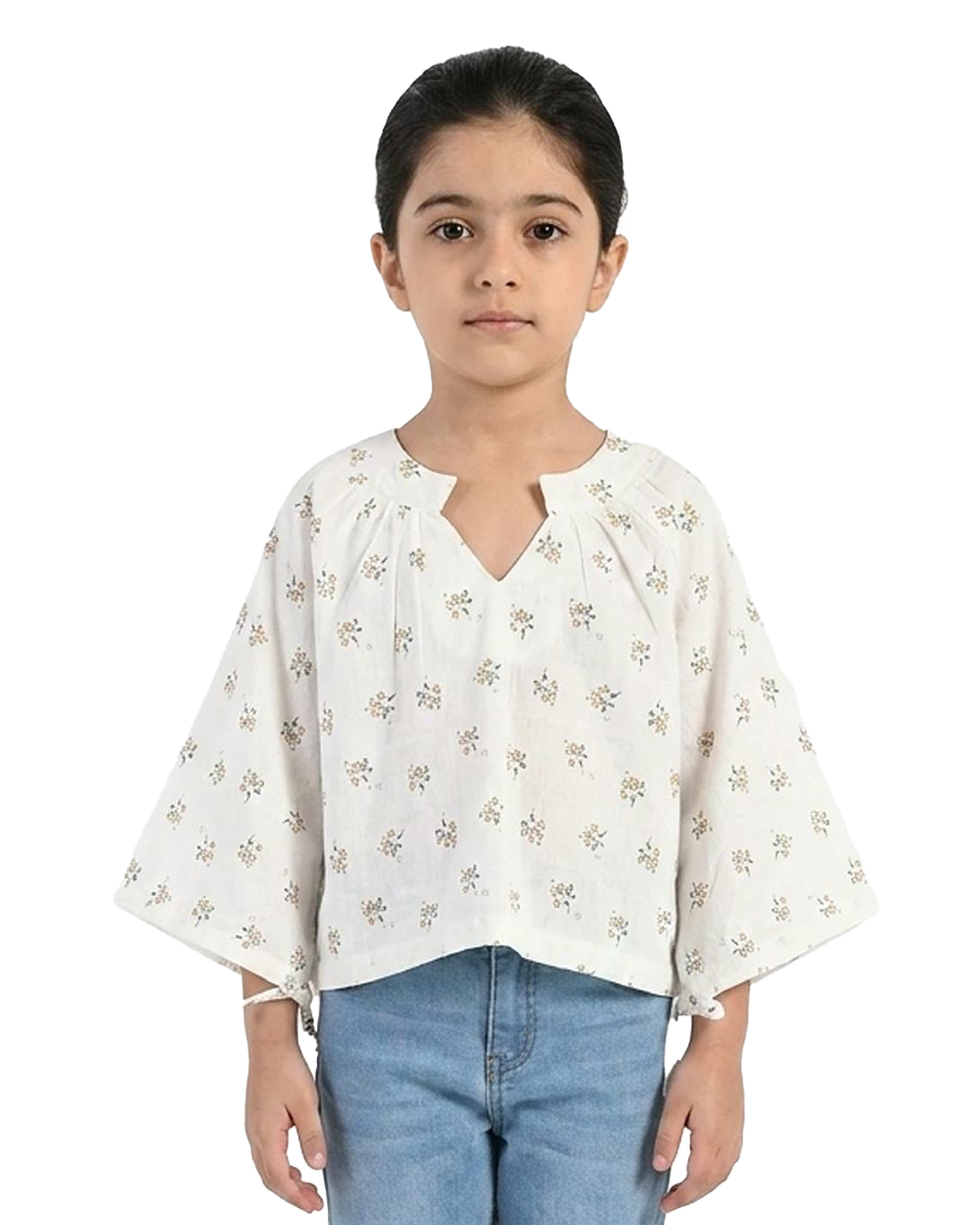 بلوز دخترانه کراپ سفید لومیک LUMIK کد 1287