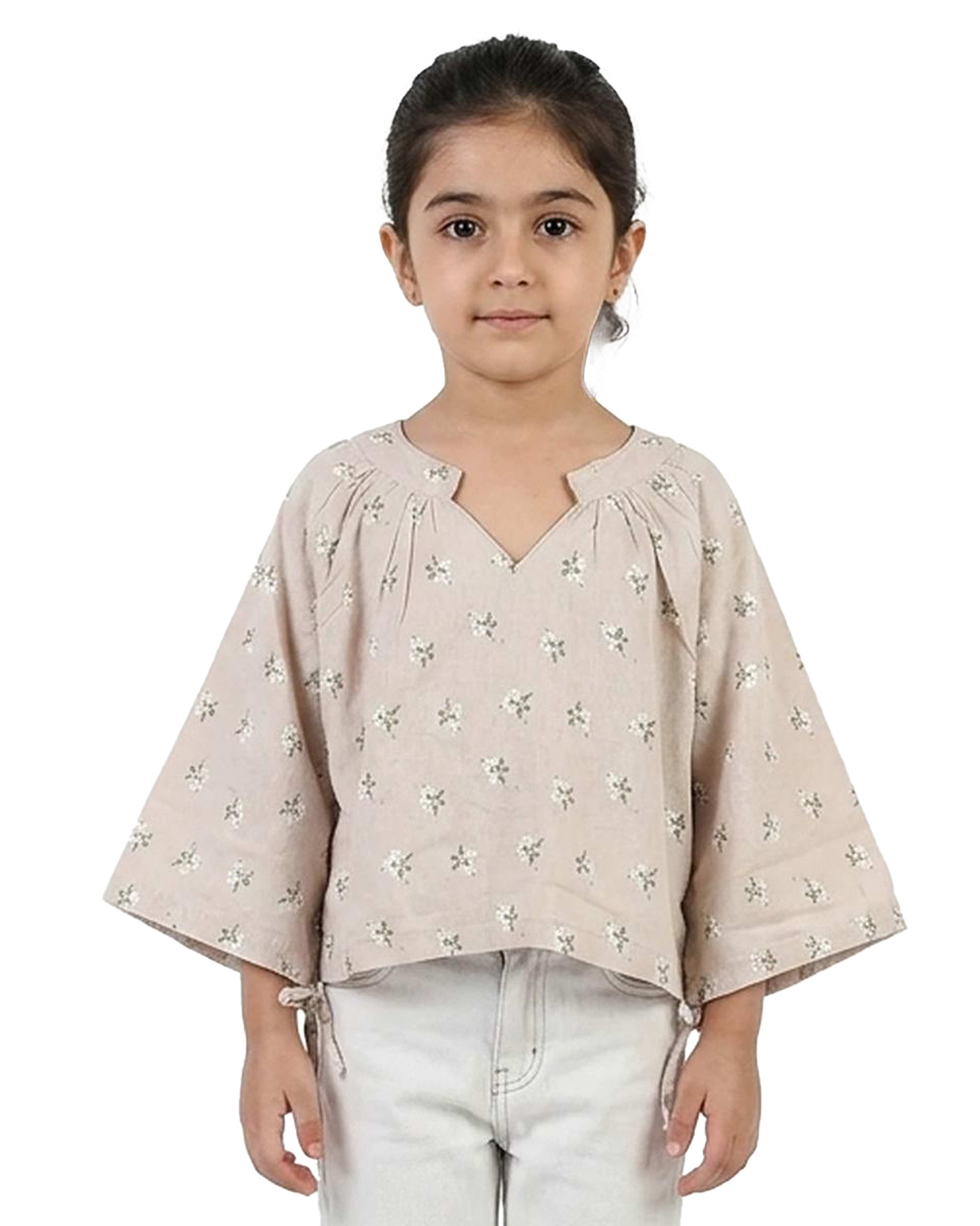 بلوز دخترانه کراپ کرم لومیک LUMIK کد 1287
