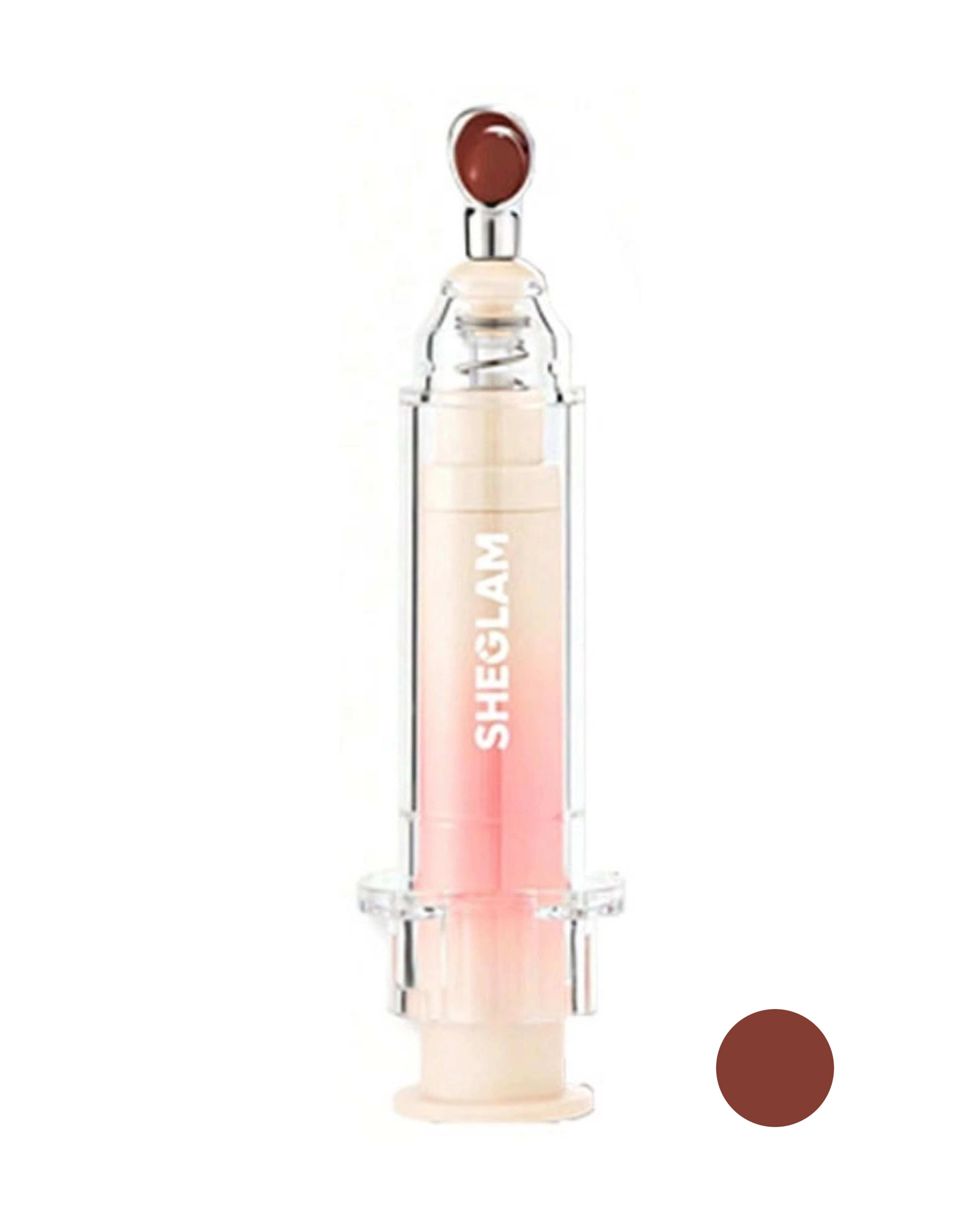 لیپ پلامپر آمپولی حجم دهنده لب شیگلم Sheglam مدل Booster Shine Plumping Lip Gloss رنگ Sepia Kiss