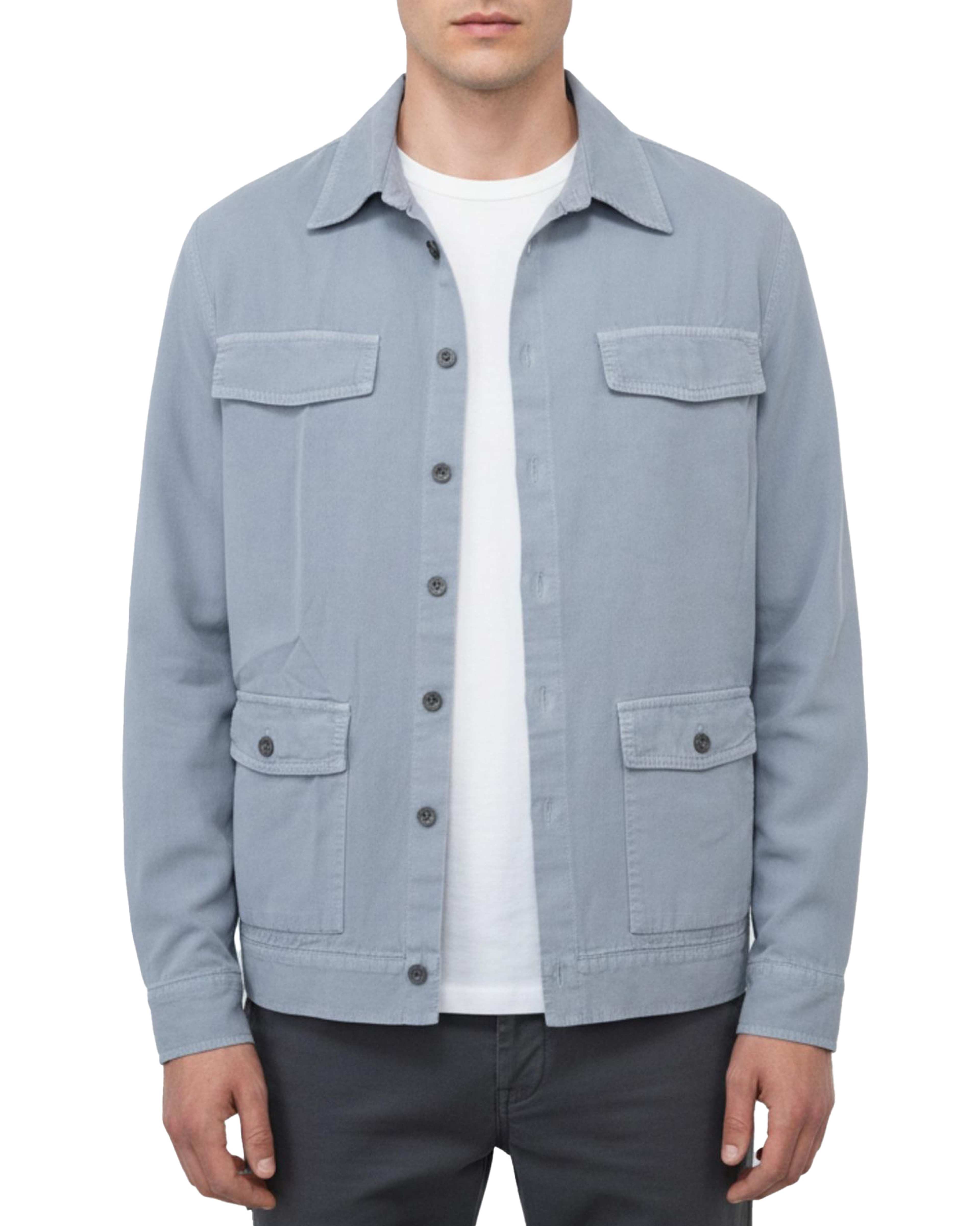 جکت کتان مردانه طوسی آبی سوپردرای Superdry کد 7610011
