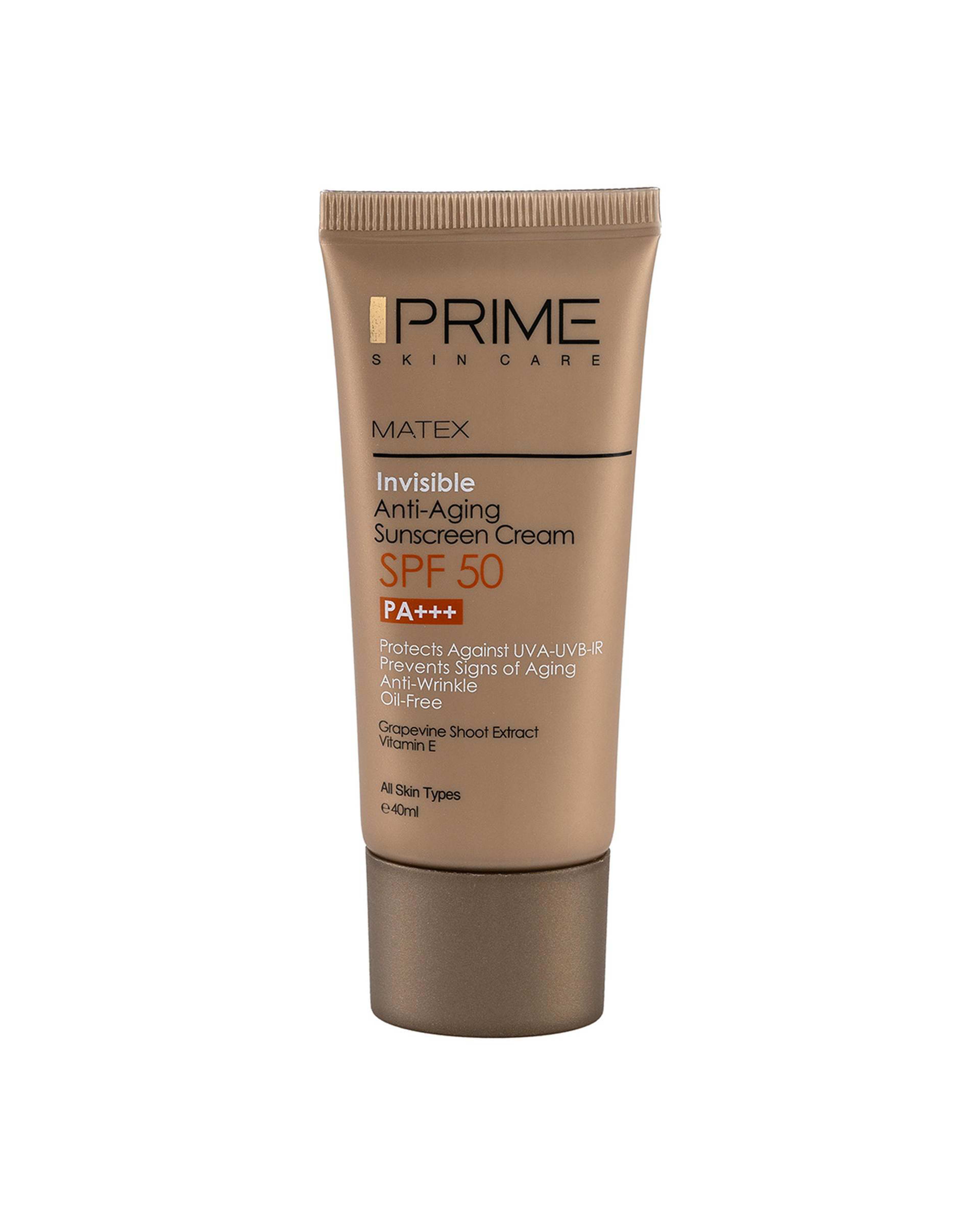 کرم ضد آفتاب بی رنگ SPF50 پرایم Prime مدل Rejuvenating حجم 40ml