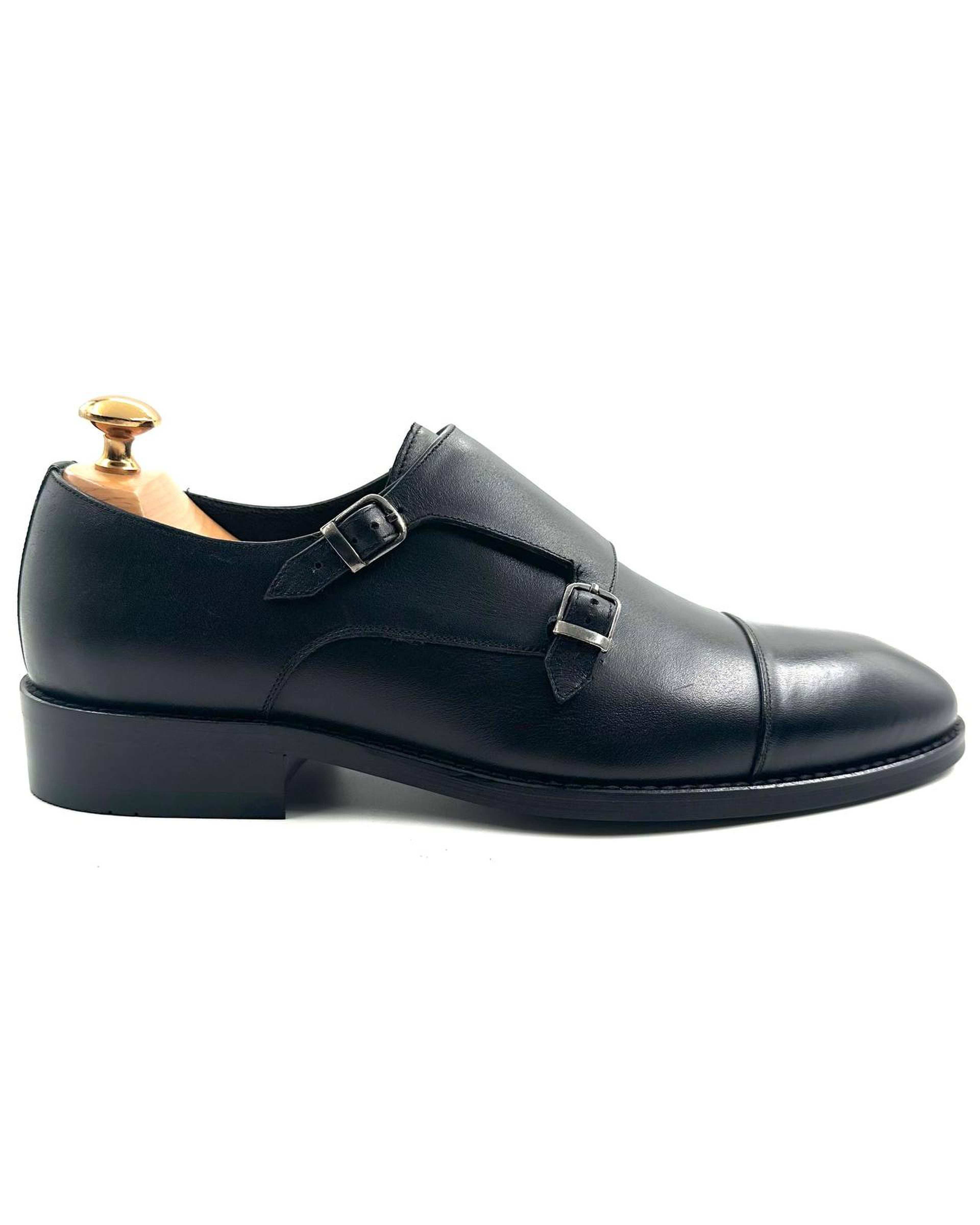 کفش چرم مردانه رسمی دست دوز مشکی چرم میخچی Mikhchi Leather مدل M115