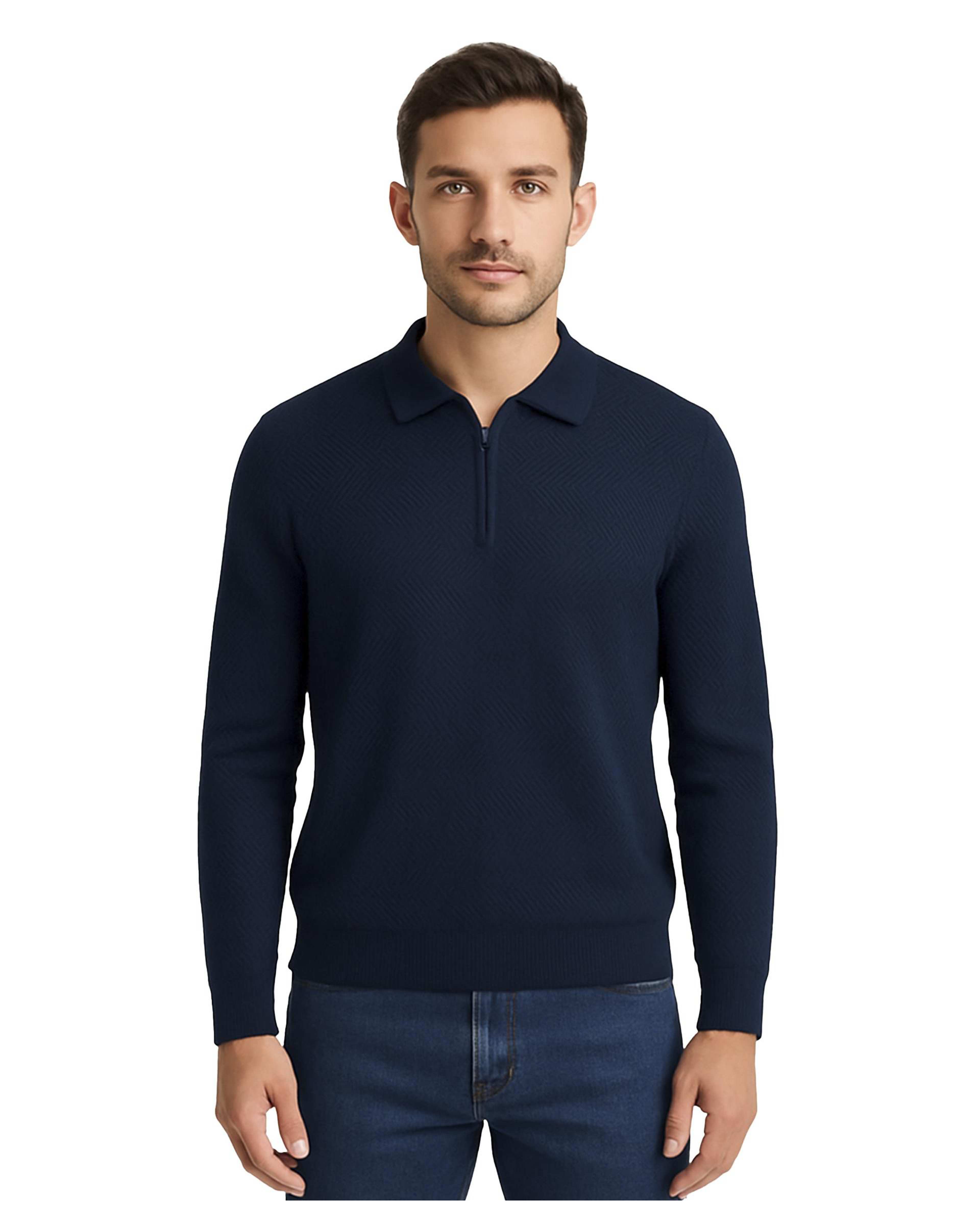پلیور مردانه نیم زیپ سرمه ای سوپردرای Superdry کد 7626005
