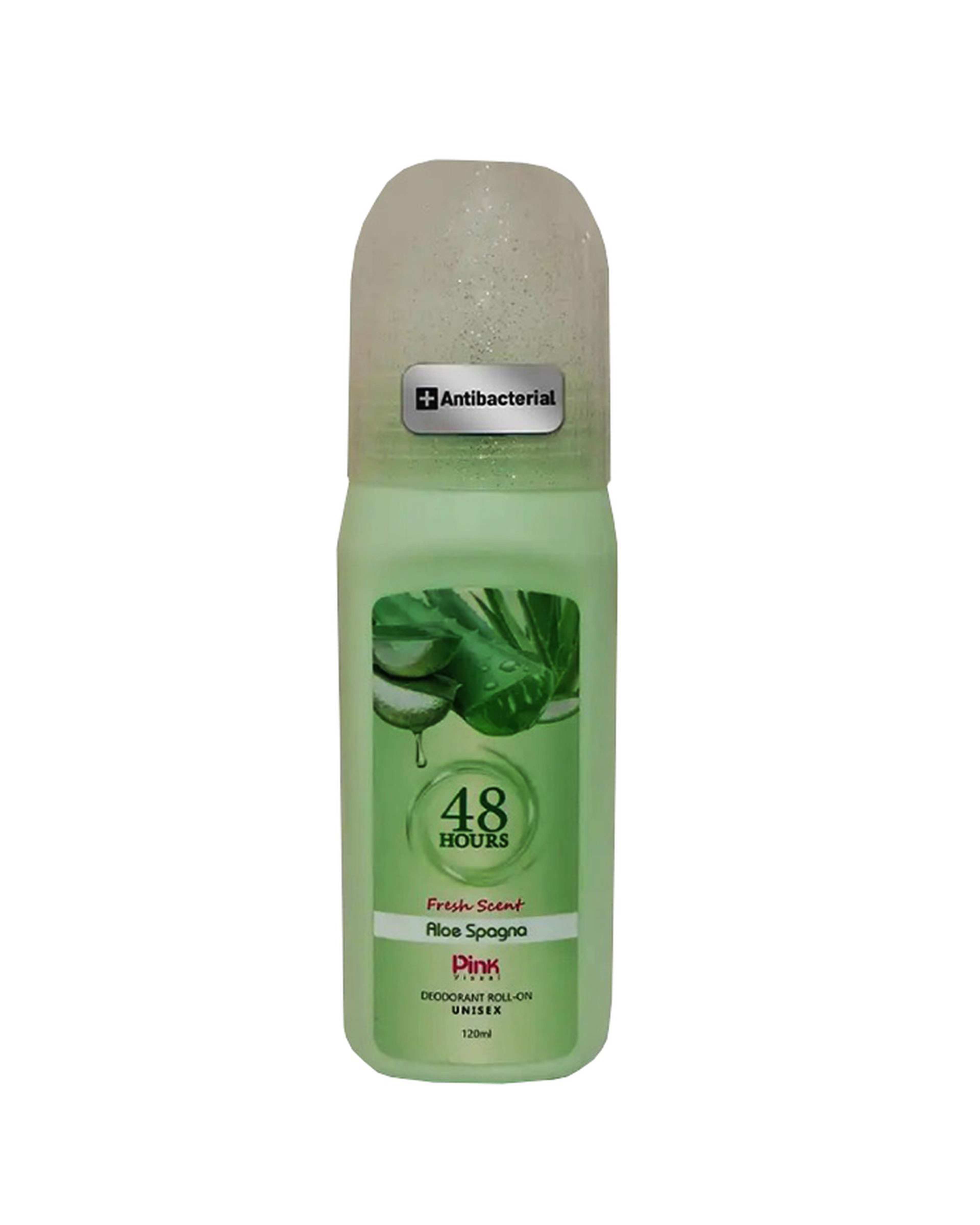 مام رول ضد تعریق پینک ویژوآل Pink Visual مدل Aloe Spagna حجم 120ml