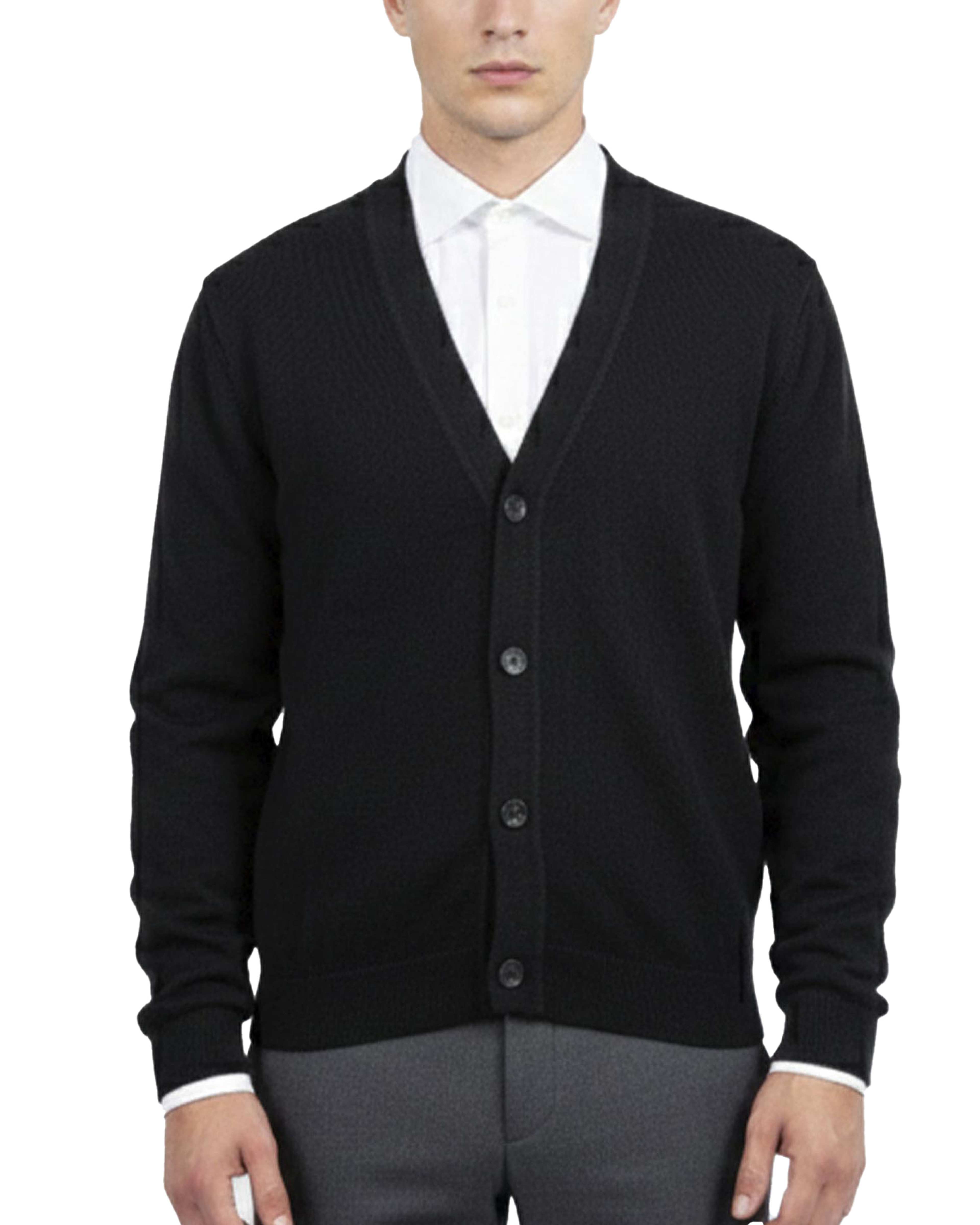 ژاکت مردانه بافت مشکی آر ان اس RNS کد 12252577