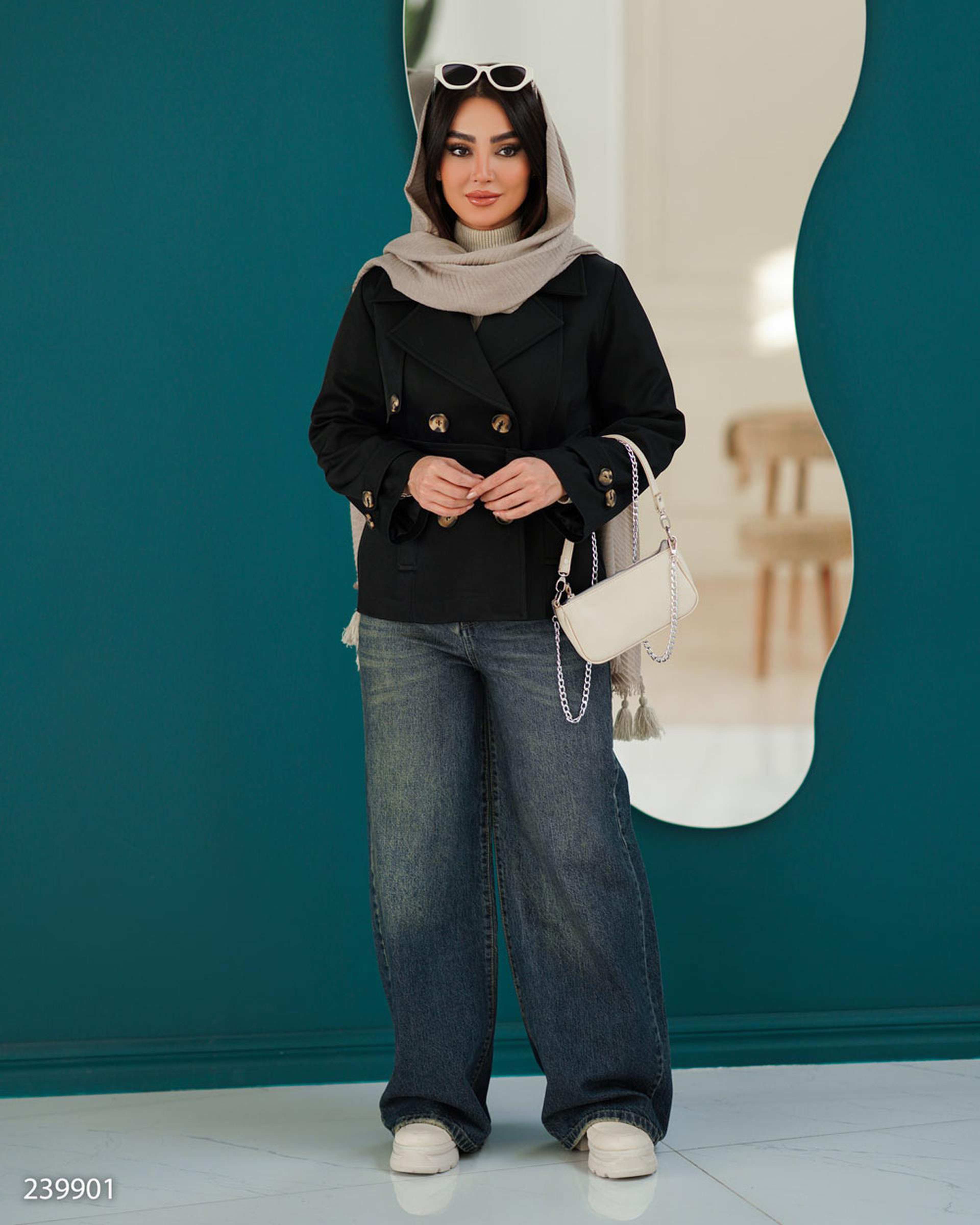 بارانی زنانه مشکی السانا Elsana مدل آژوان کد 2399