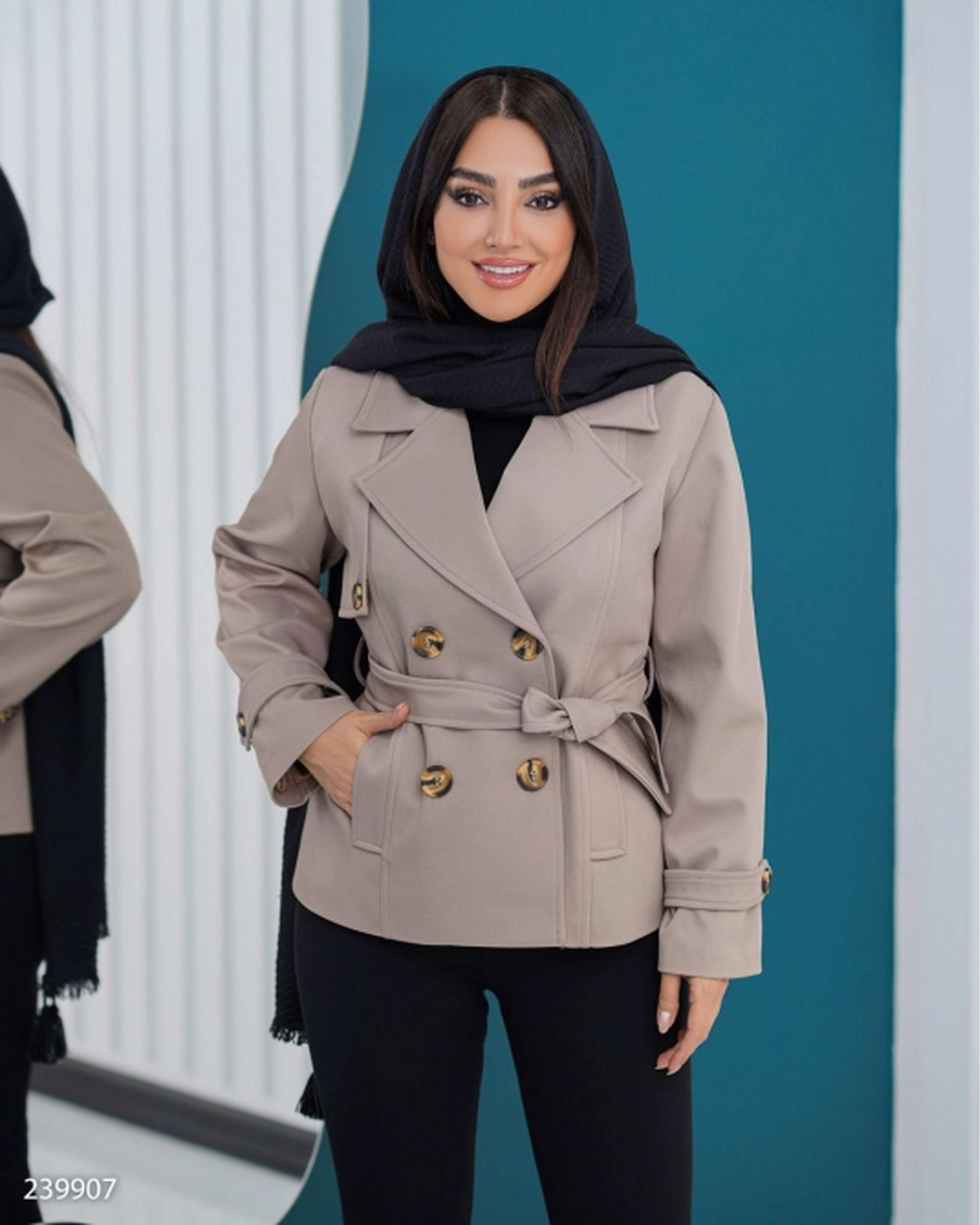 بارانی زنانه شکلاتی السانا Elsana مدل آژوان کد 2399