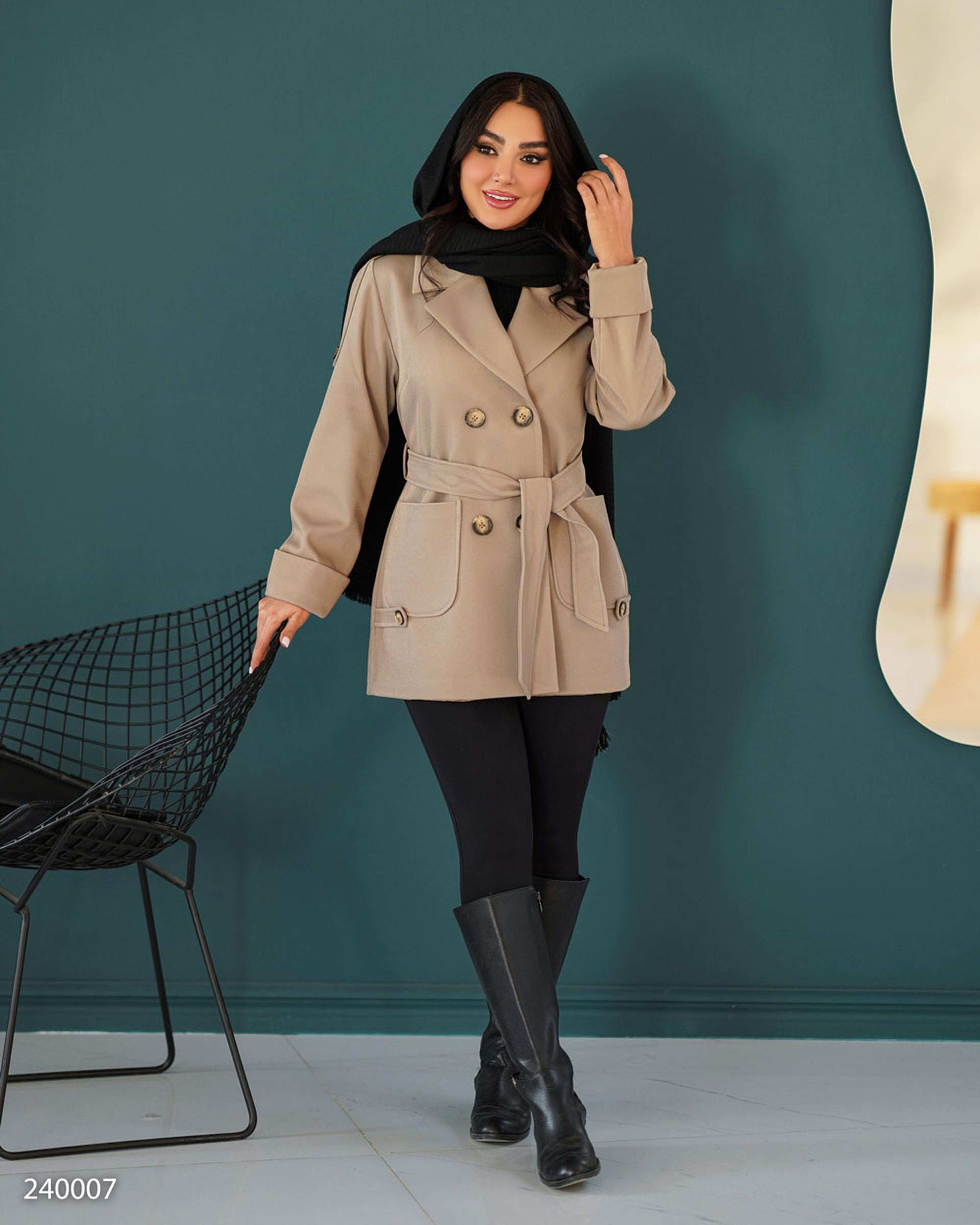 بارانی زنانه شکلاتی السانا Elsana مدل راوک کد 2400