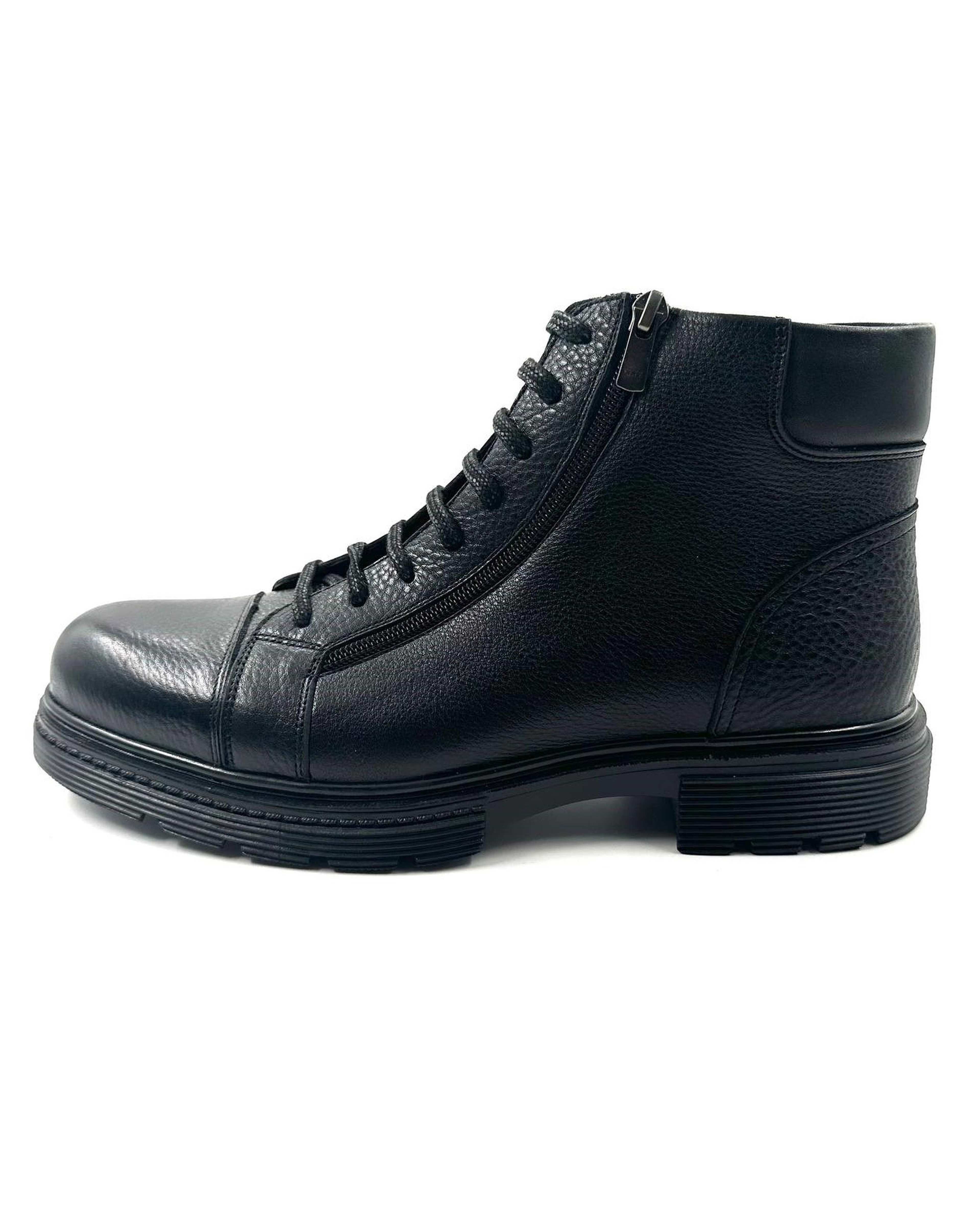 بوت چرم مردانه مشکی طبی مشکی چرم میخچی Mikhchi Leather مدل M426
