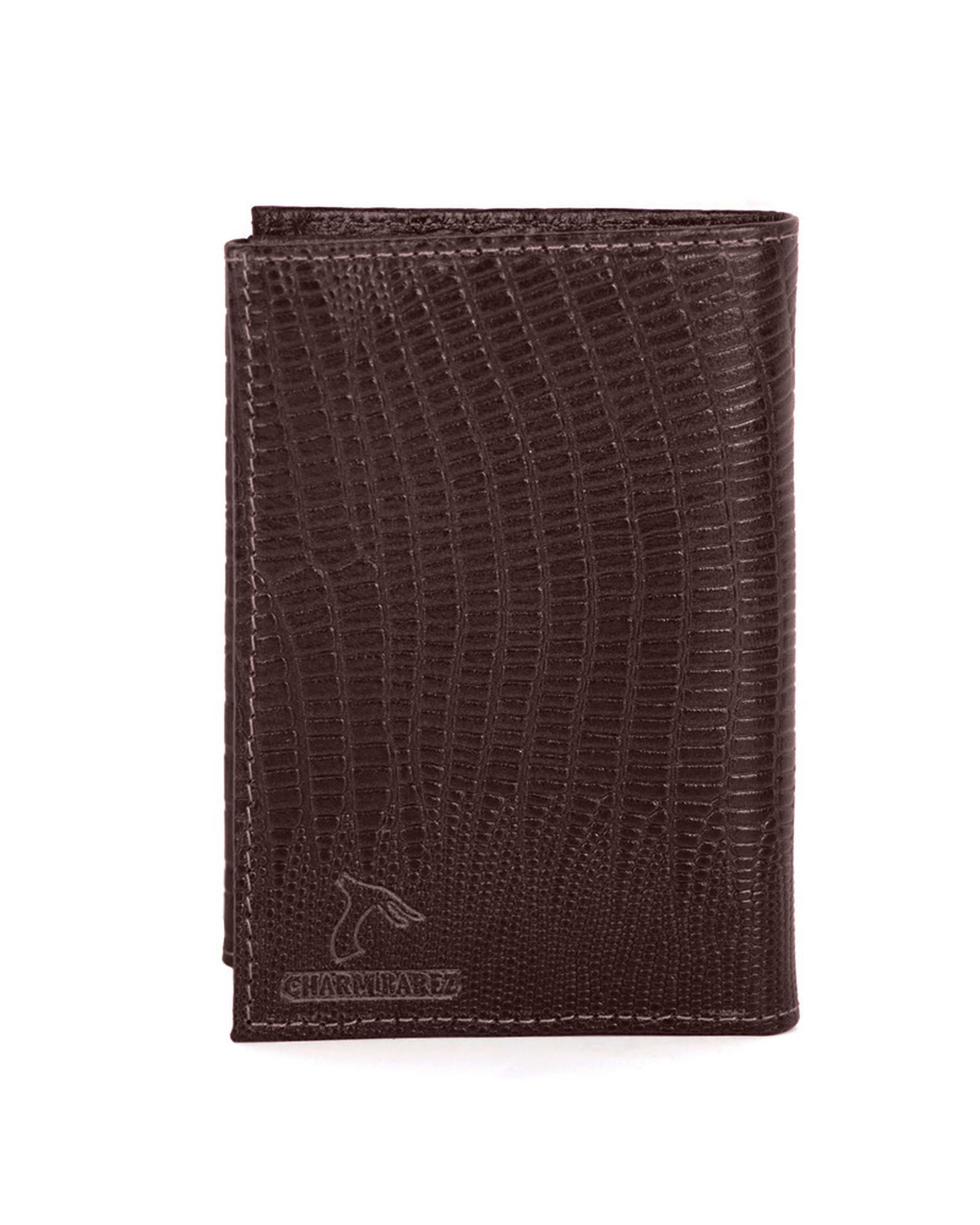 کیف پول چرم مردانه قهوه ای چرم بارز Charm Barez مدل DM102.LIZARD