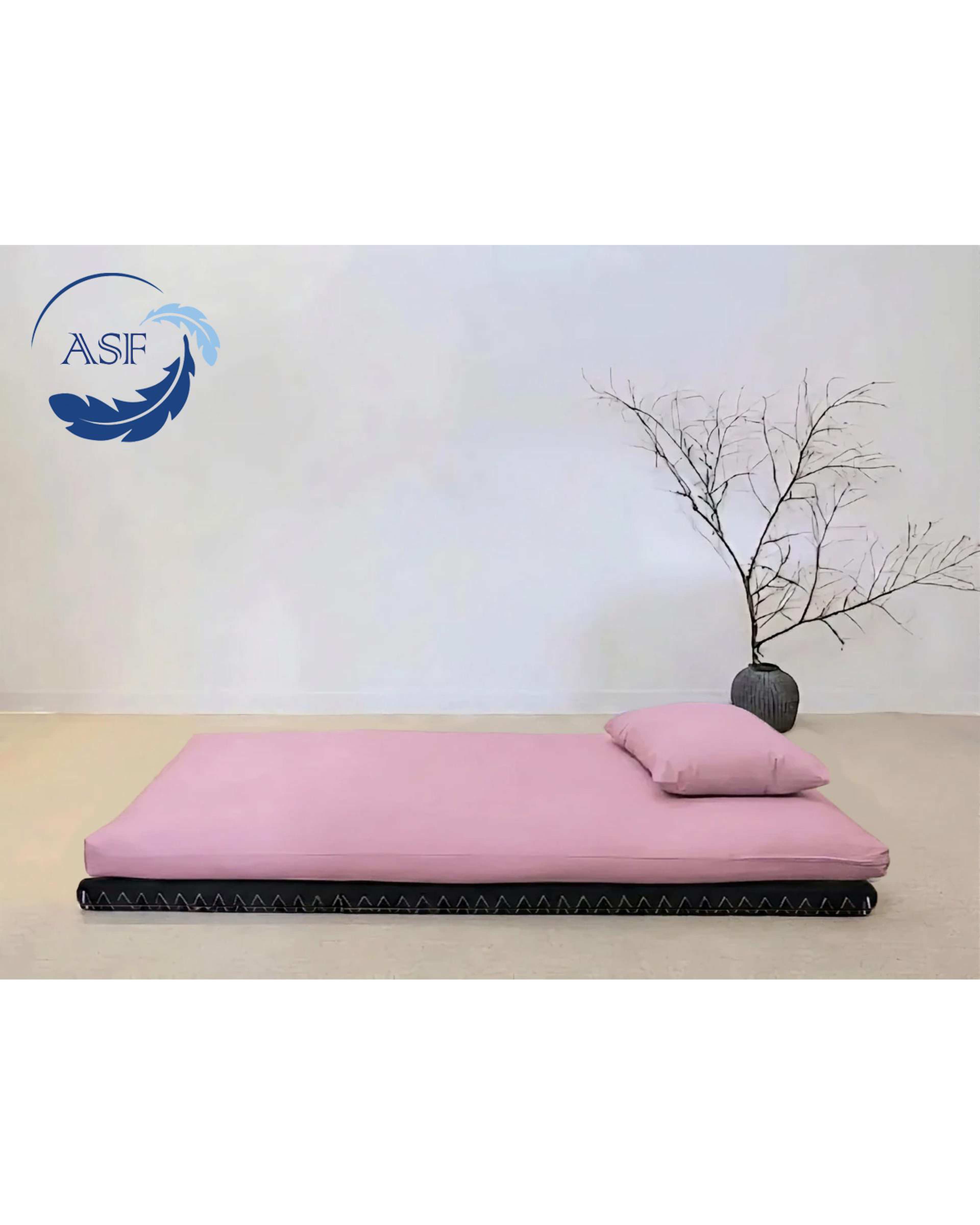 کاور دو نفره به همراه روبالشی صورتی ای اس اف ASF مناسب تشک های مدل KUMO و KUMO MAX سایز 180