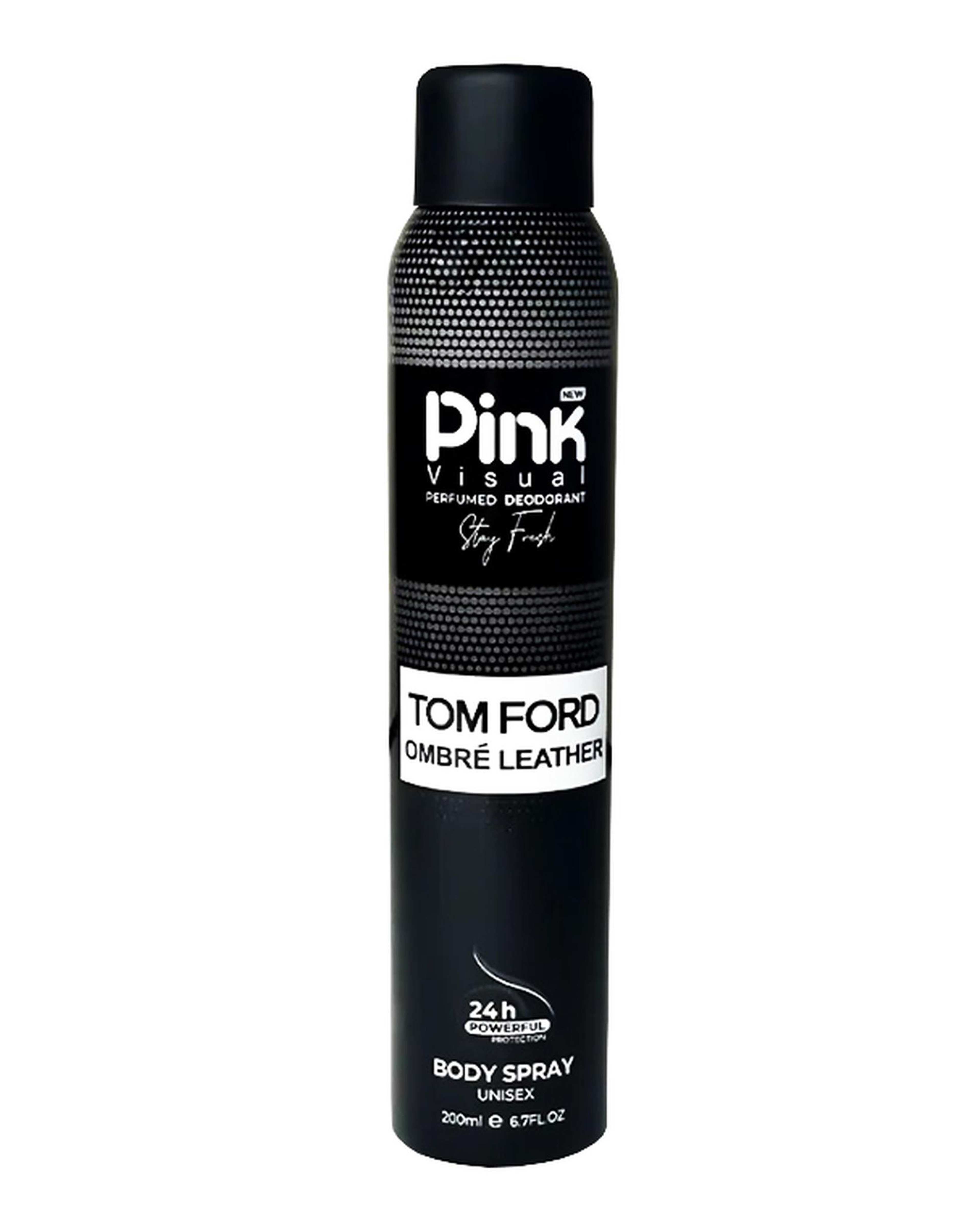 اسپری بدن پینک ویژوال Pink Visual مدل تام فورد امبر لدر Tom Ford Ombre Leather حجم 200 میلی لیتر