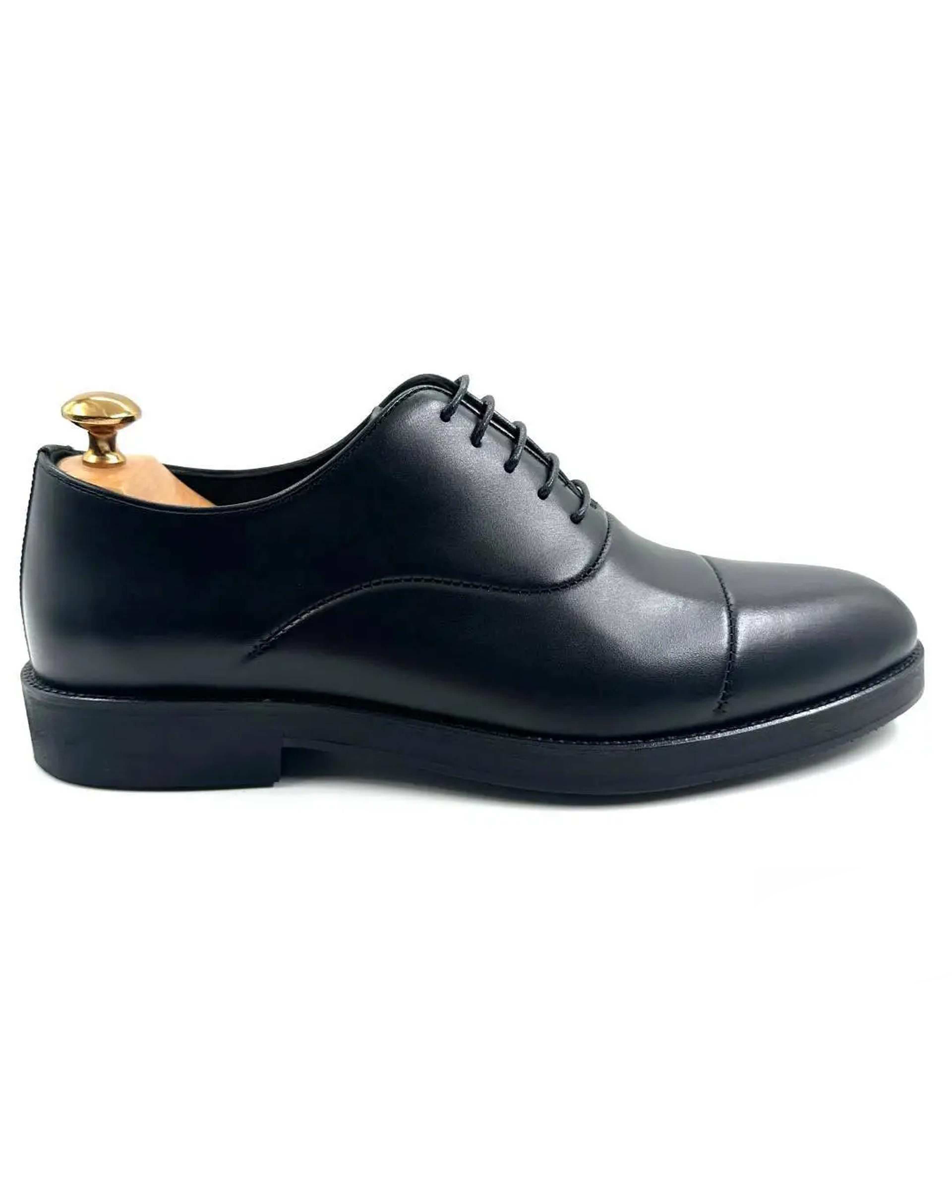 کفش چرم مردانه رسمی دست دوز مشکی چرم میخچی Mikhchi Leather مدل M316