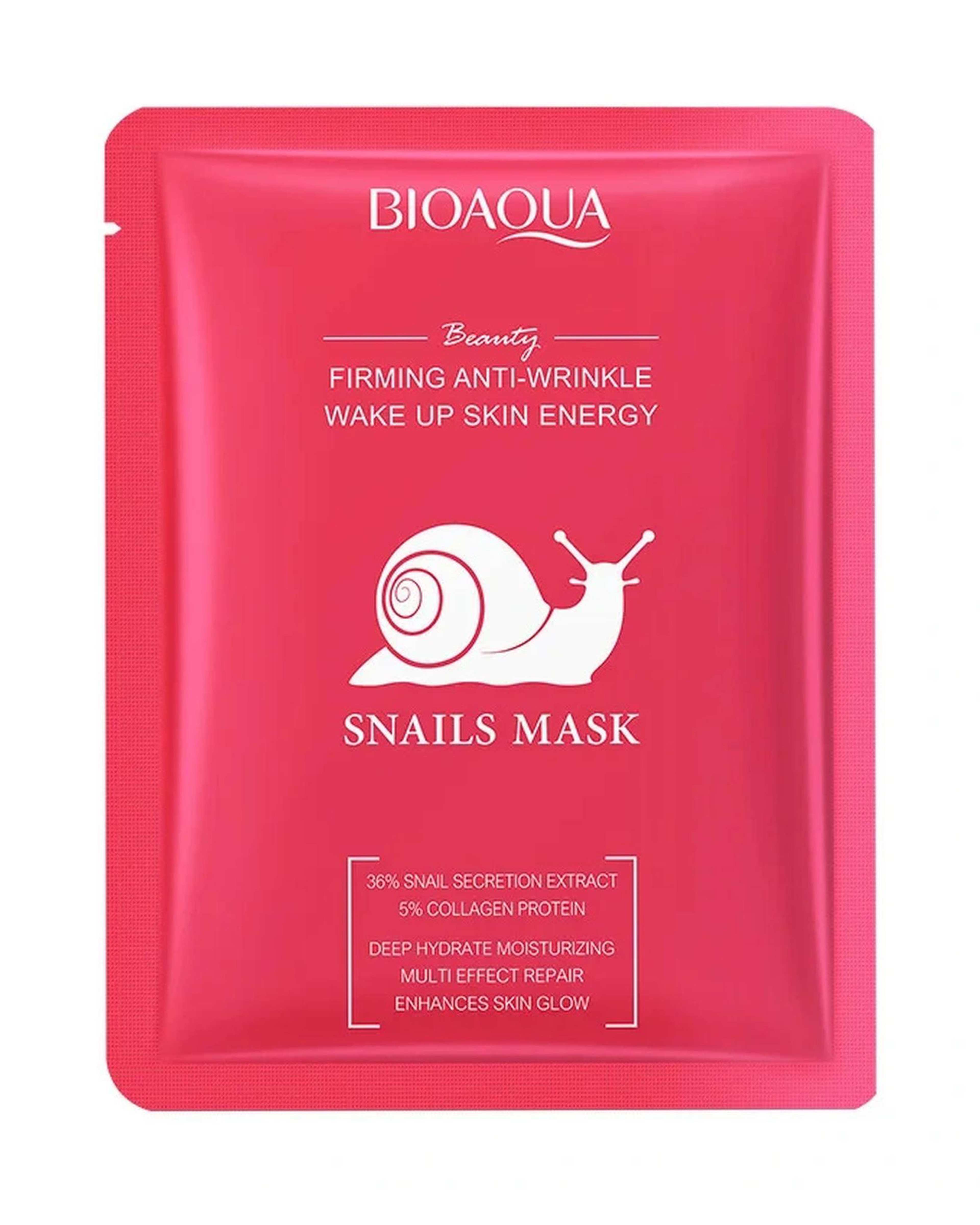 ماسک ورقه ای ضد چین و چروک صورت حلزون بیوآکوا Bioaqua مدل ضد چروک 25 گرم