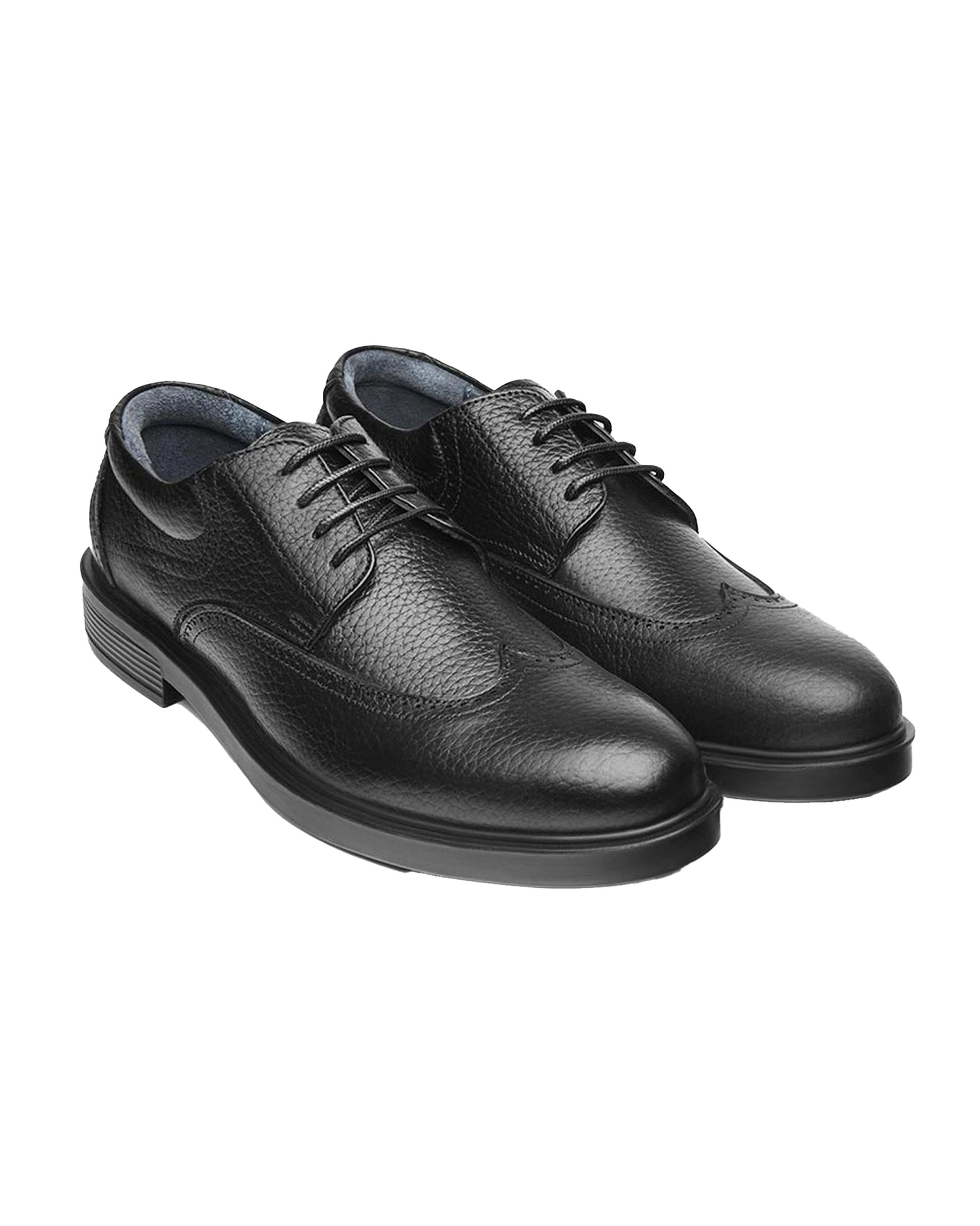 کفش چرم مردانه کلاسیک مشکی نوین چرم Novin Leather مدل 7812-1 کد MS3263