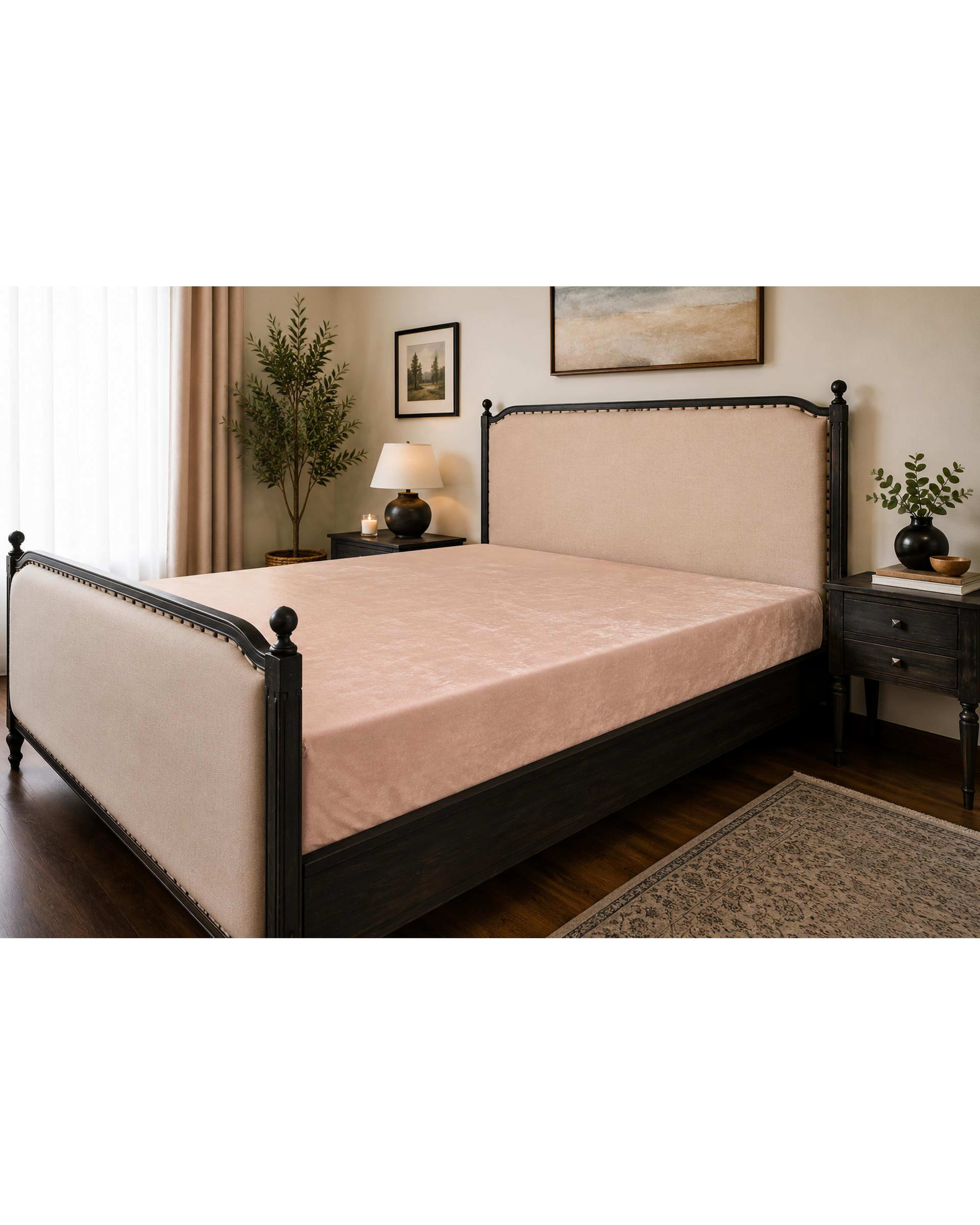 محافظ تشک ضد آب رنگی یک نفره سایز 200×120 گلبهی ورنا هوم Vornahome