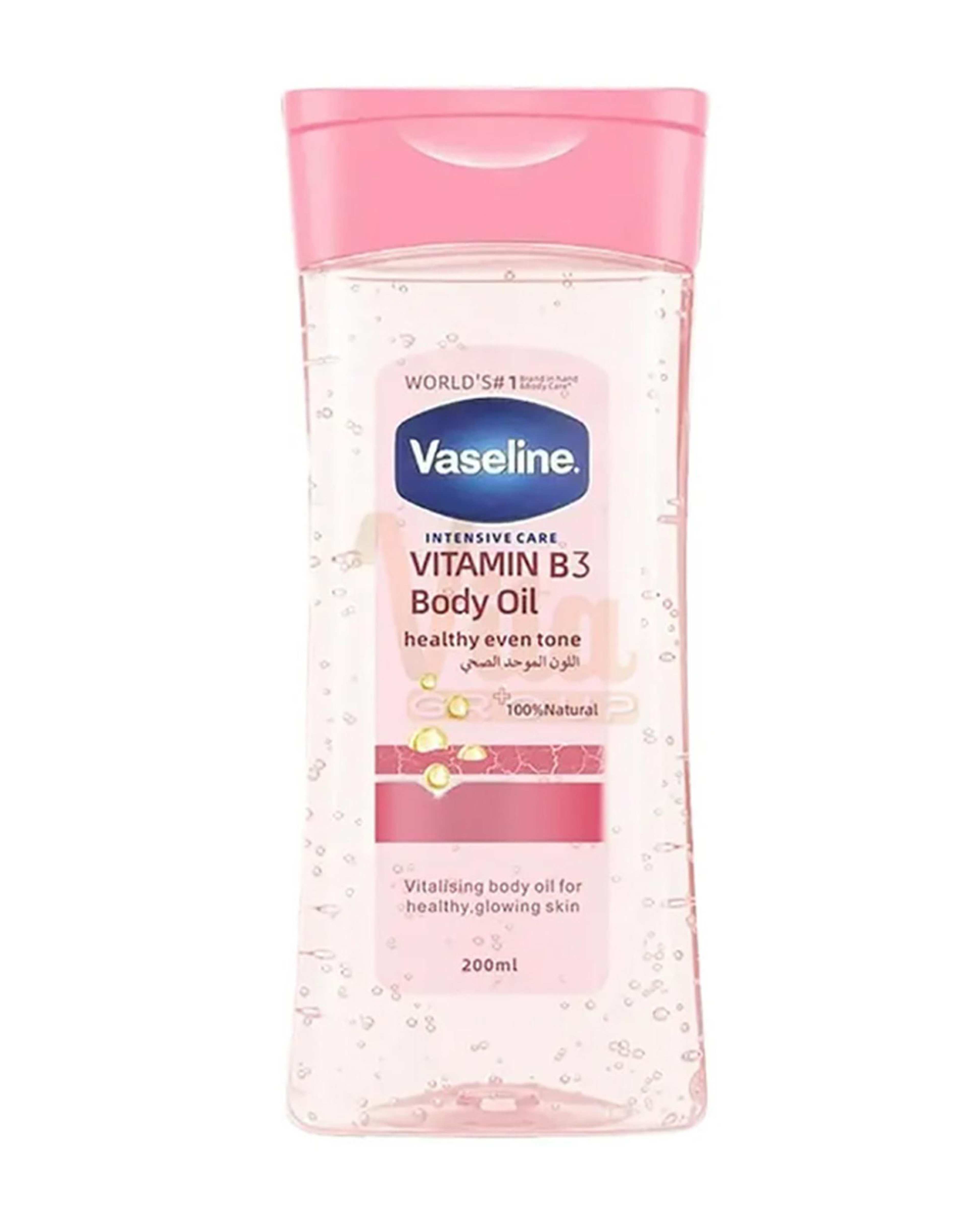 روغن بدن وازلین Vaseline مدل Lightening Body Oil حاوی Vitamin B3 حجم 200 میلی لیتر