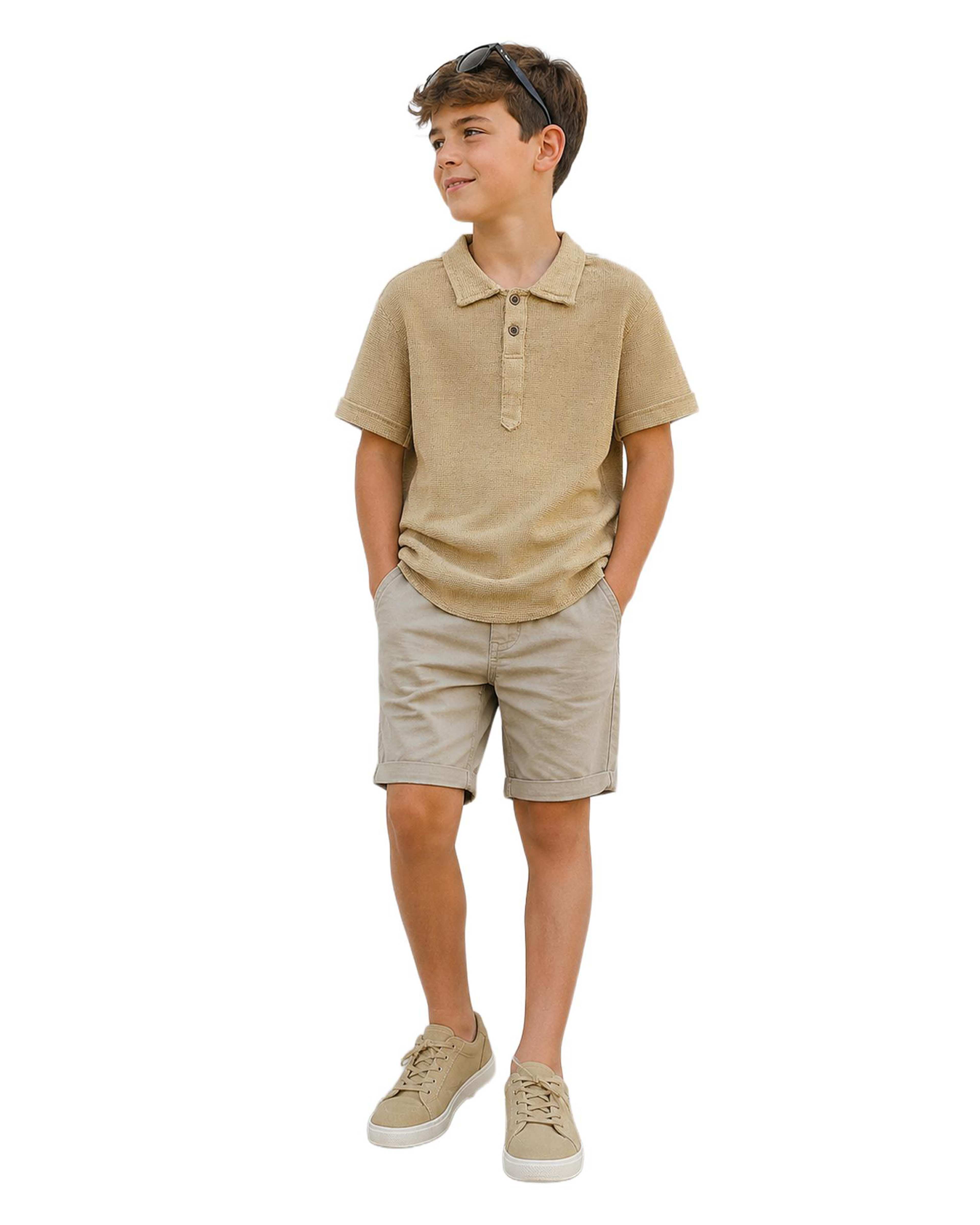 پولوشرت پسرانه کرم روشن لئو کیدز Leo kids کد 3-6866