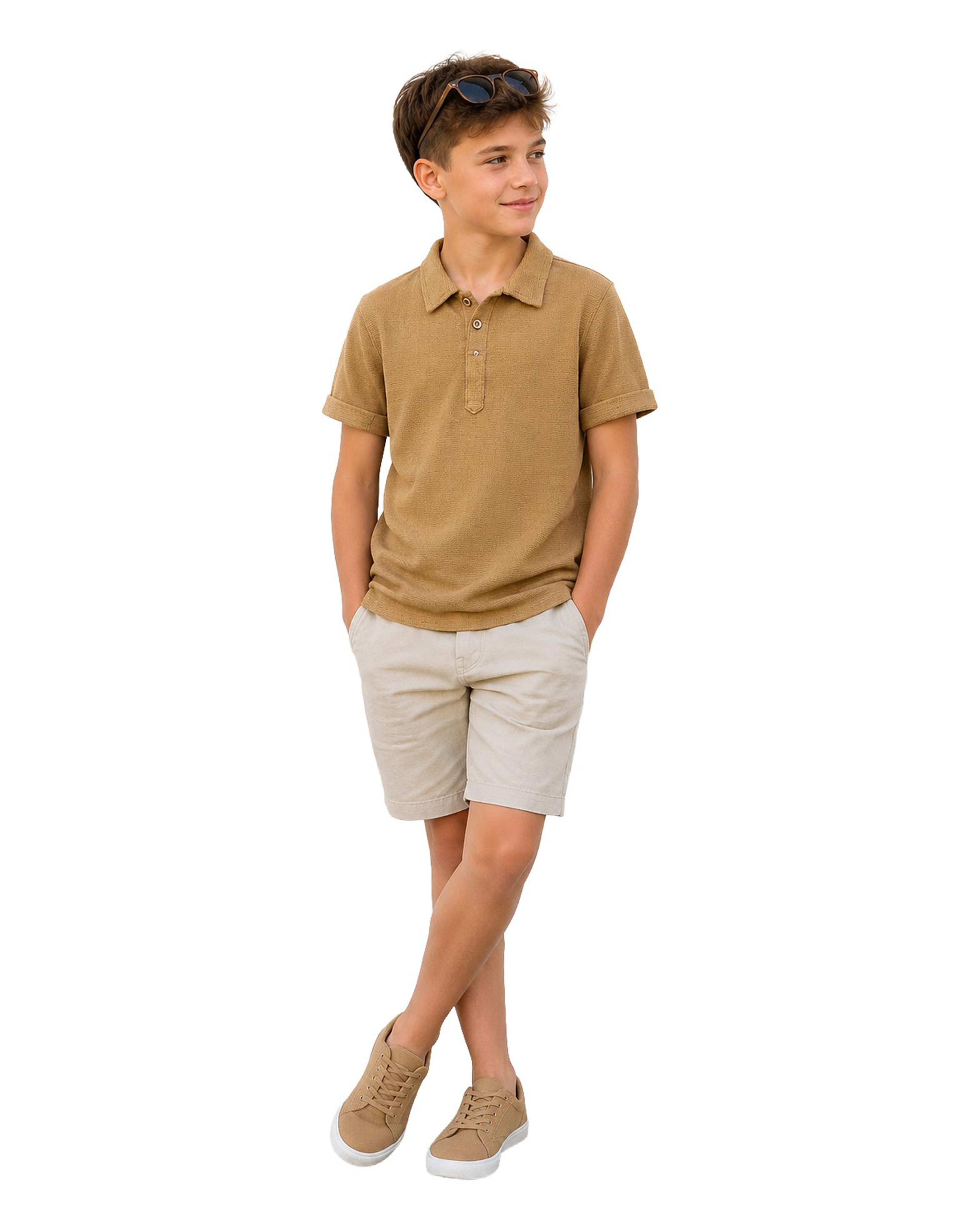 پولوشرت پسرانه نسکافه ای لئو کیدز Leo kids کد 4-6866