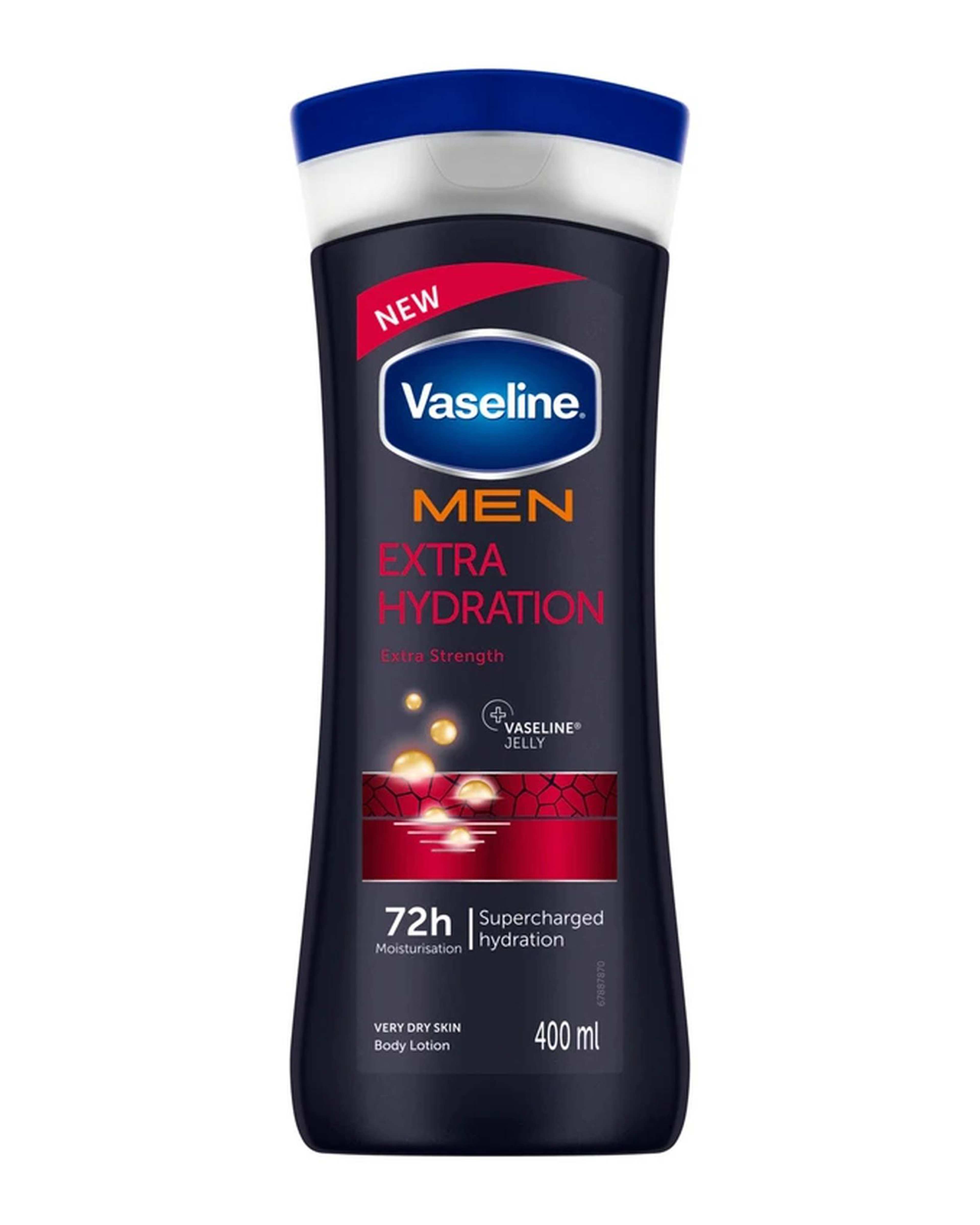 لوسیون بدن مردانه وازلین Vaseline مدل Extra Hydration مناسب پوست خیلی خشک حجم 400ml
