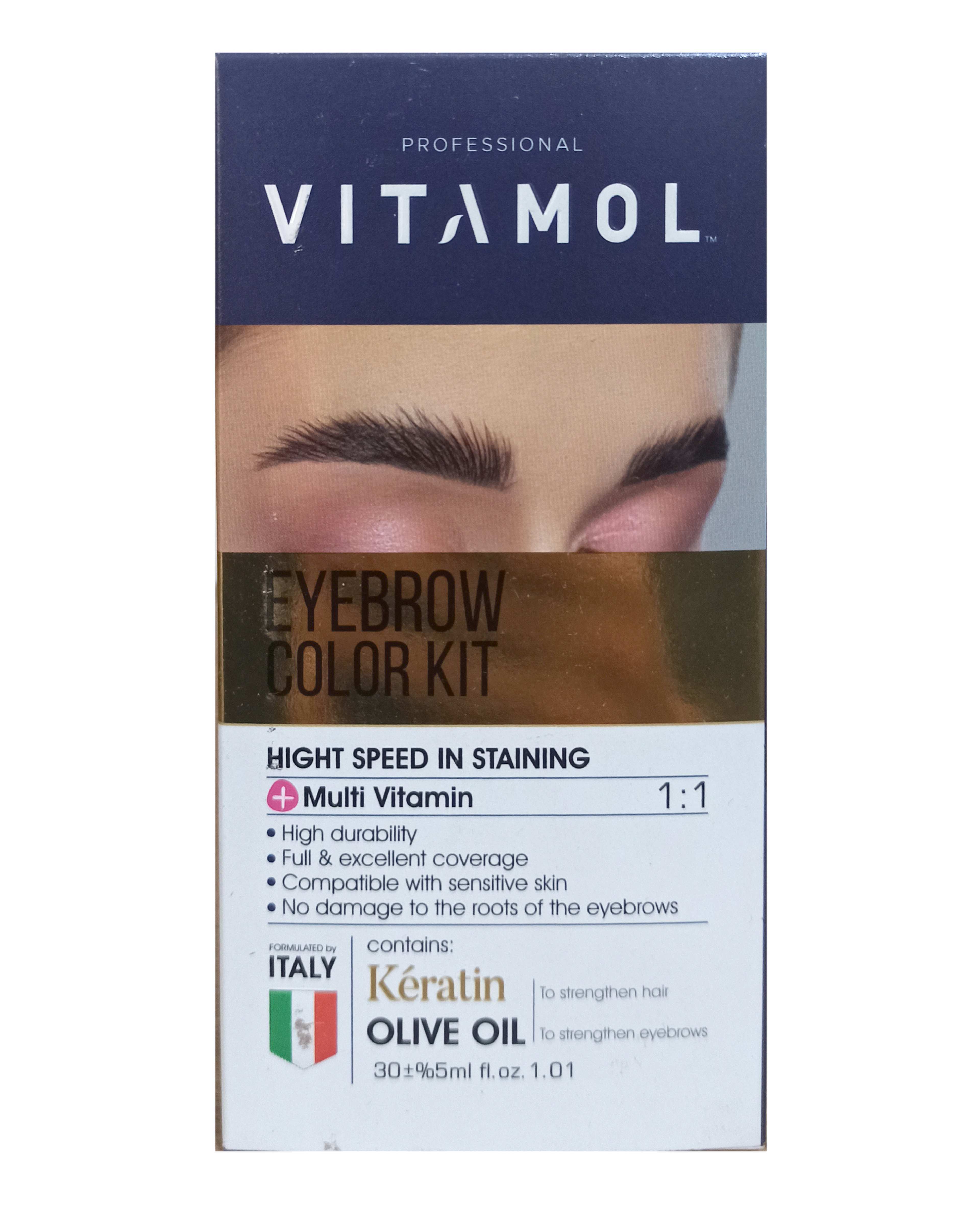 کیت رنگ ابرو ویتامول شمارهCH2 بلوند شکلاتی روشن 30ml