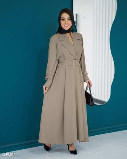 پیراهن زنانه شکلاتی السانا Elsana مدل ماردین کد 2483