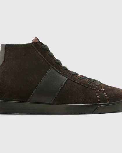 نیم بوت پاشنه بلند چرم طبیعی زنانه ناپا جیر اشبالت قهوه ای مشکی اورز Orez مدل MIA SNEAKER BOOT کد WCB160