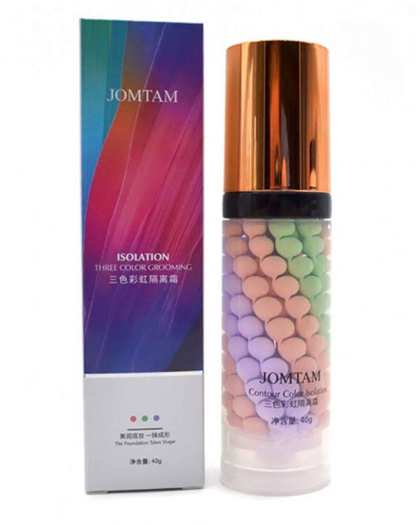 پرایمر رنگی مرواریدی تثبیت کننده آرایش جومتام Jomtam مدل Isolation Three Color Grooming وزن 40 گرم