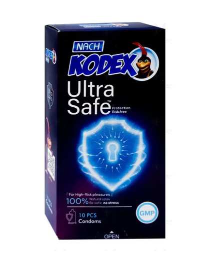 کاندوم کدکس Kodex مدل اولترا سیف Ultra Safe بسته 10 عددی