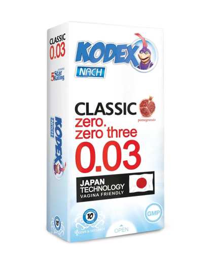 کاندوم فوق العاده نازک کدکس Kodex مدل انار کد 03 بسته 10 عددی