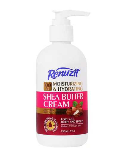 کرم مرطوب کننده و آبرسان صورت و بدن پمپی رینوزیت Renuzit حاوی شی باتر حجم 250ml