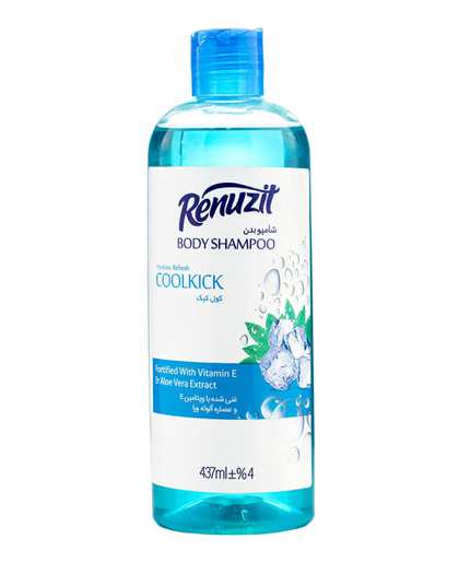 شامپو بدن رینوزیت Renuzit رایحه کول کیک حاوی ویتامین E و عصاره آلوئه ورا حجم 437ml