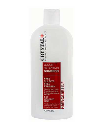 شامپو بدون سولفات تثبیت کننده رنگ کریستال Crystal مناسب موهای رنگ شده حجم 400ml